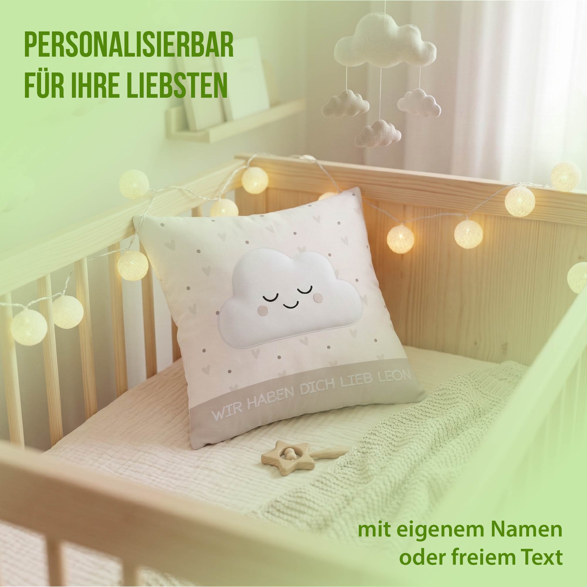 Schlummer-Kissen - Wolke - Mit Namen personalisierbar