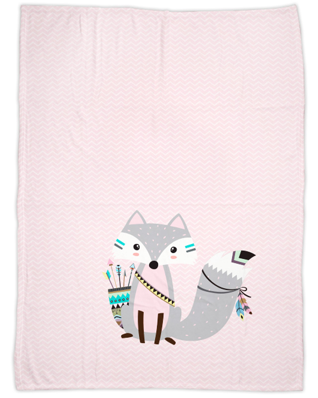 Be brave - Fuchs rosa - Babydecke mit Namen