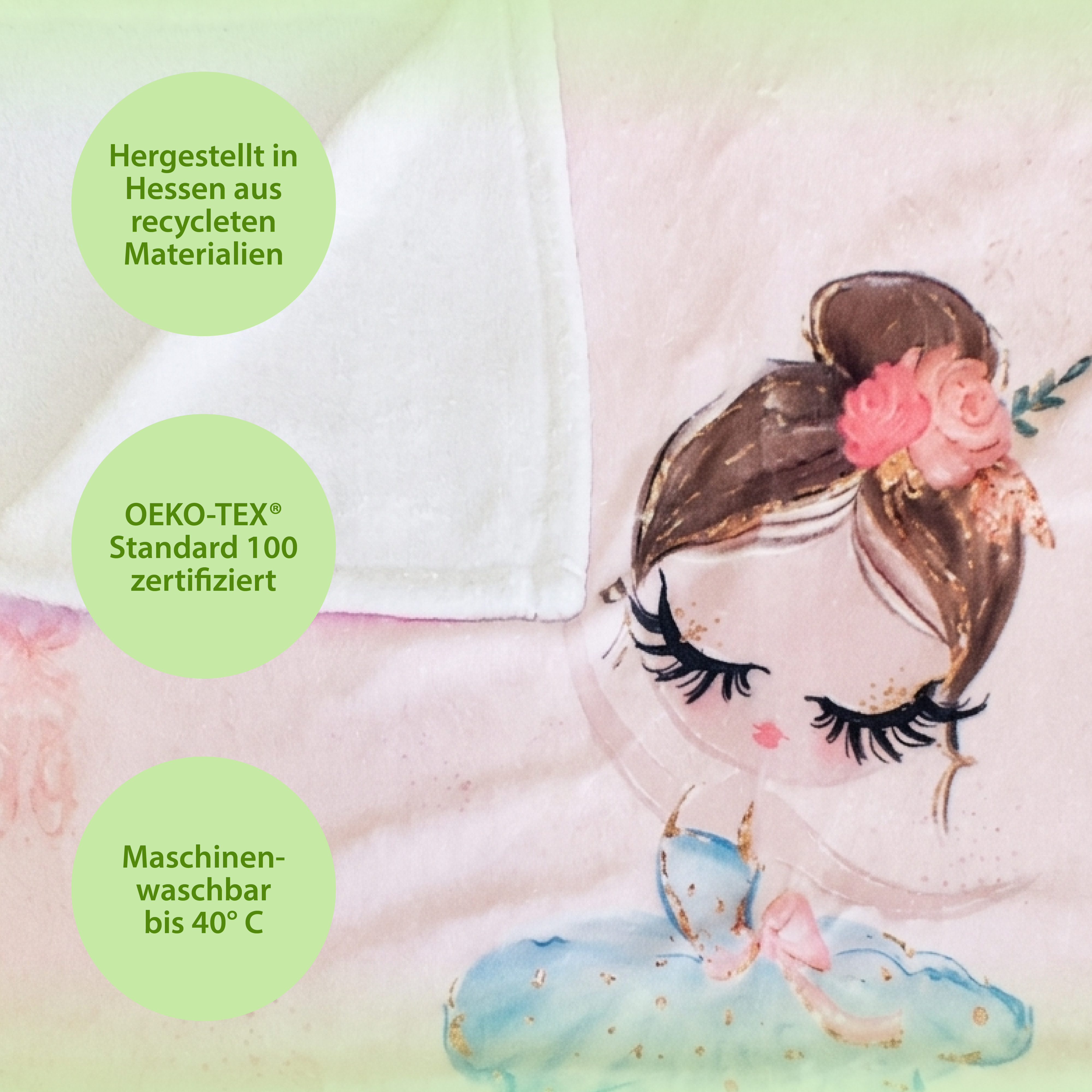 Kuscheldecke - Ballerina - Mit Namen oder Text personalisierbar