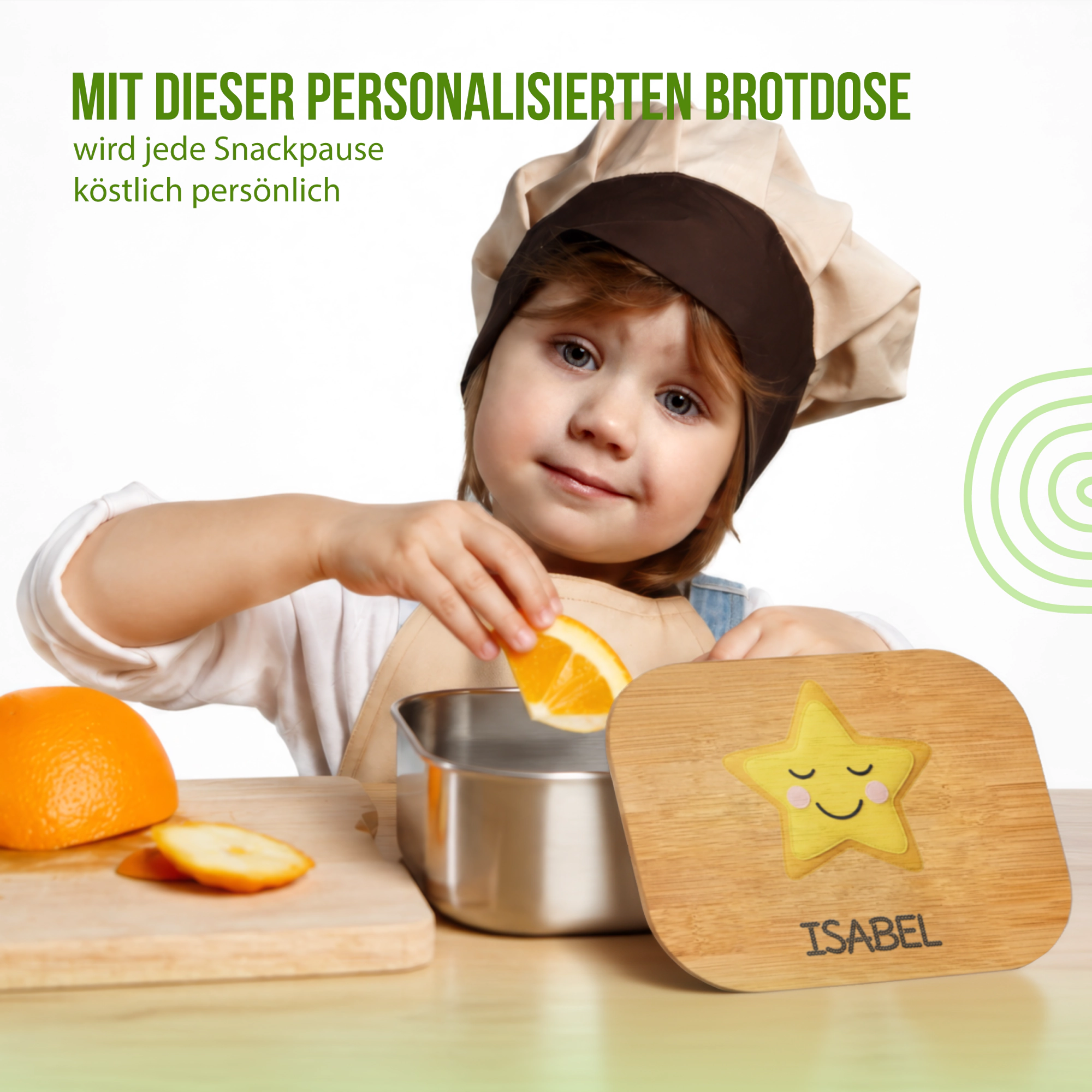 Personalisierte Brotdose mit Schlummer-Stern