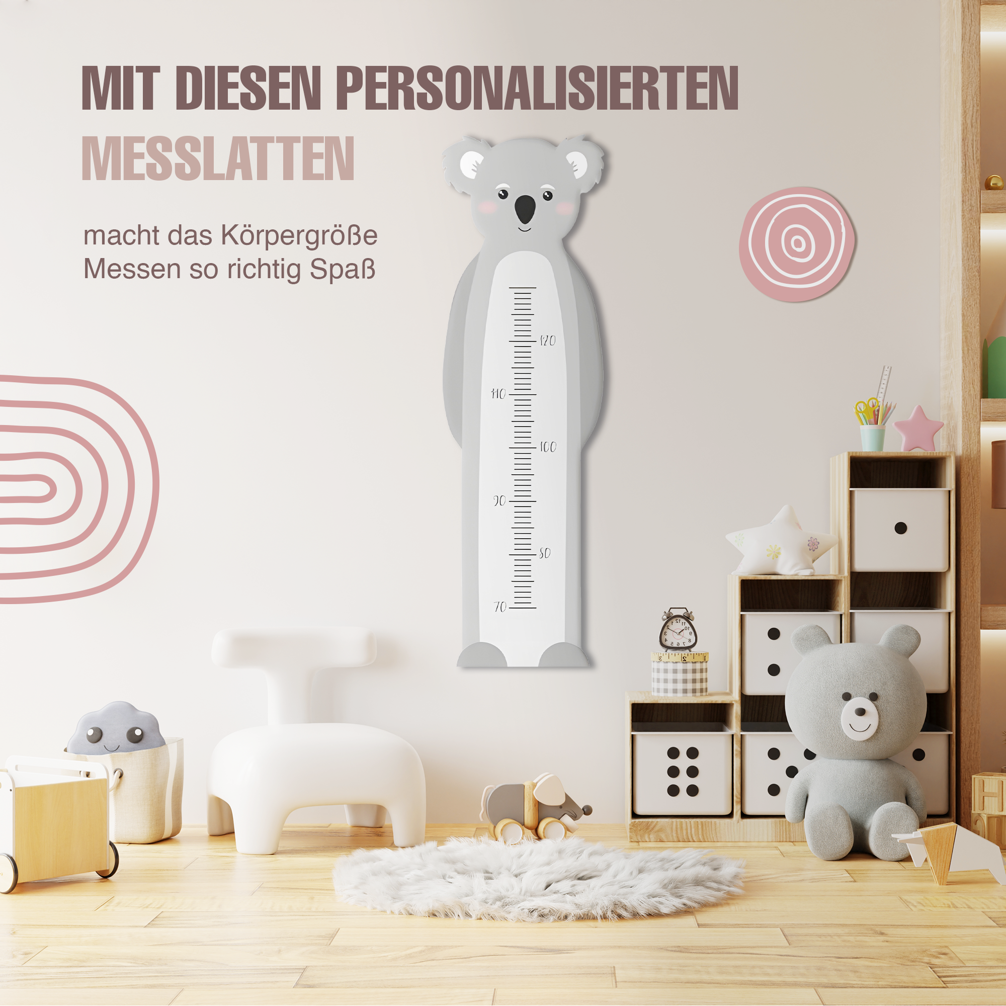 Messlatte - Koala - Mit Namen oder Text personalisierbar
