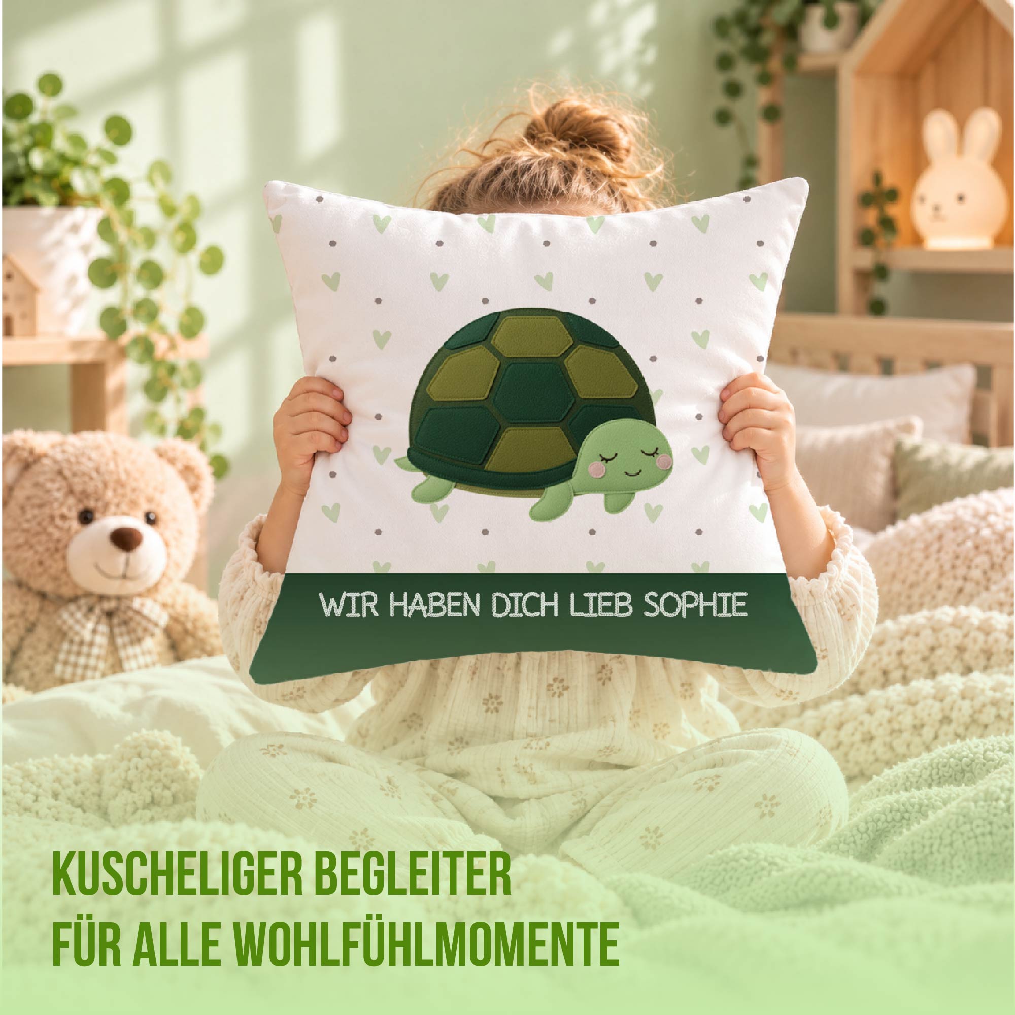 Schlummer-Kissen - Schildkröte - Mit Namen personalisierbar