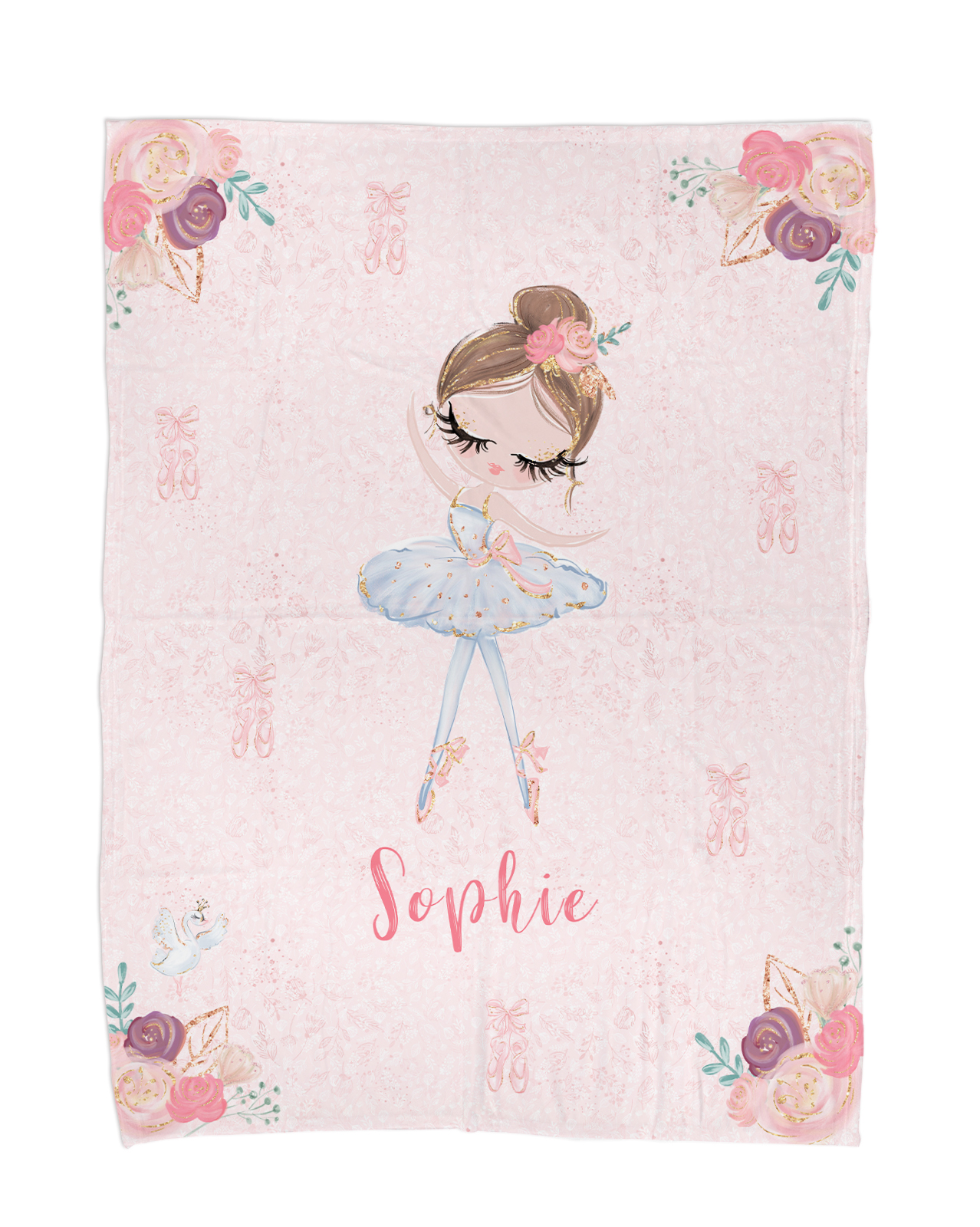 Kuscheldecke - Ballerina - Mit Namen oder Text personalisierbar