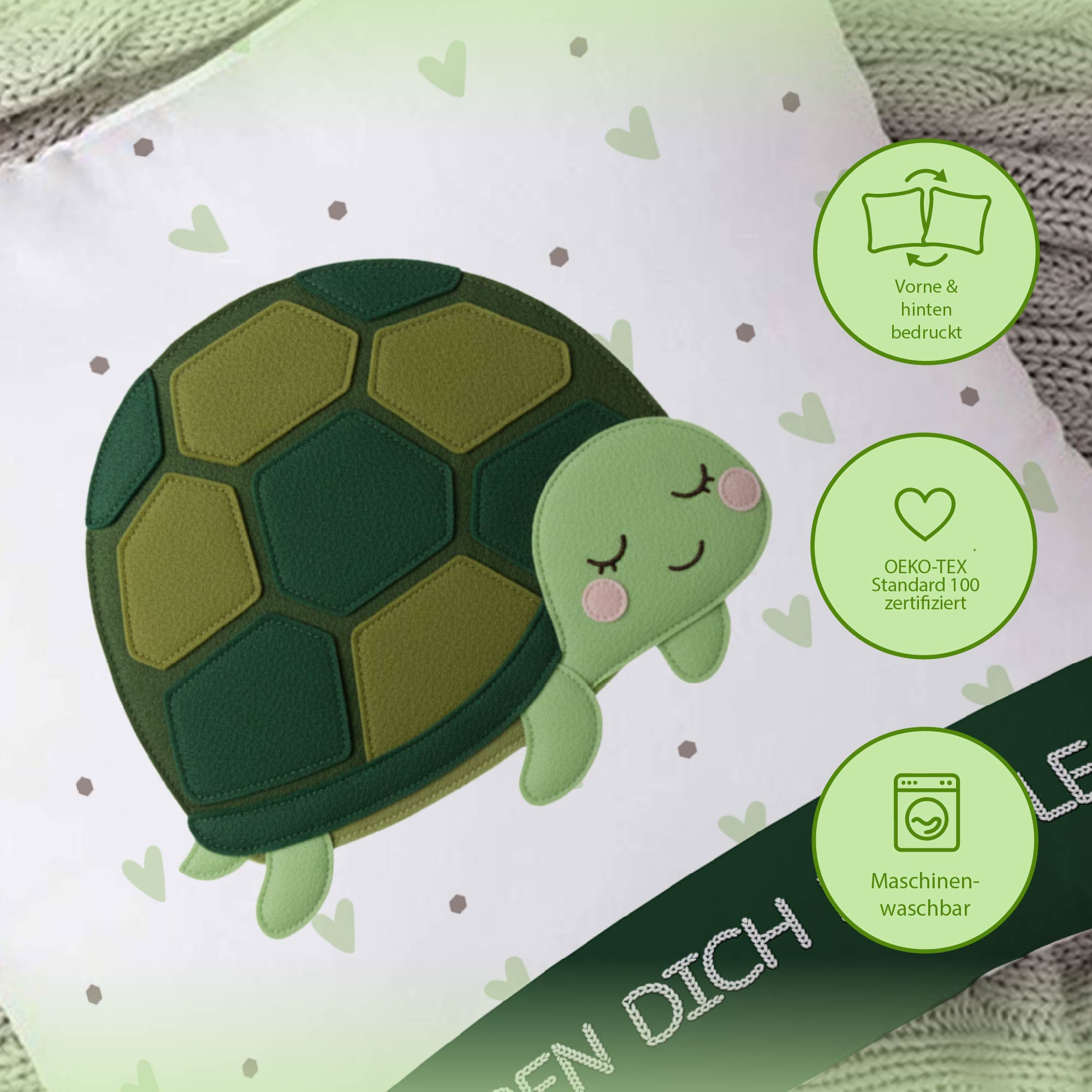 Schlummer-Kissen - Schildkröte - Mit Namen personalisierbar