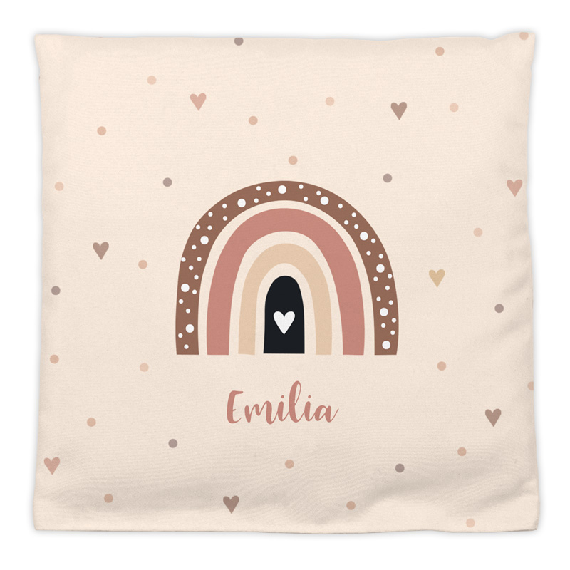 Regenbogen Herzchen - Kirschkernkissen mit Namen