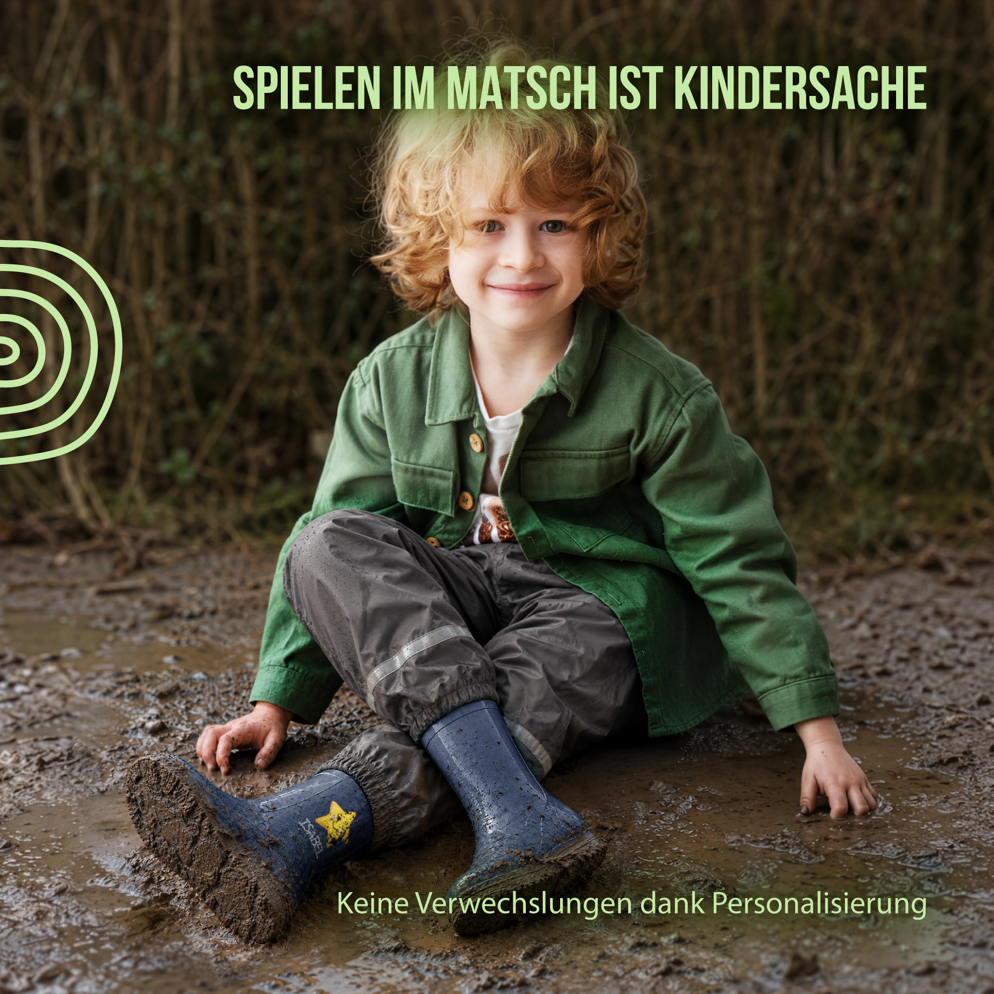 Personalisierte Gummistiefel mit Schlummer-Stern