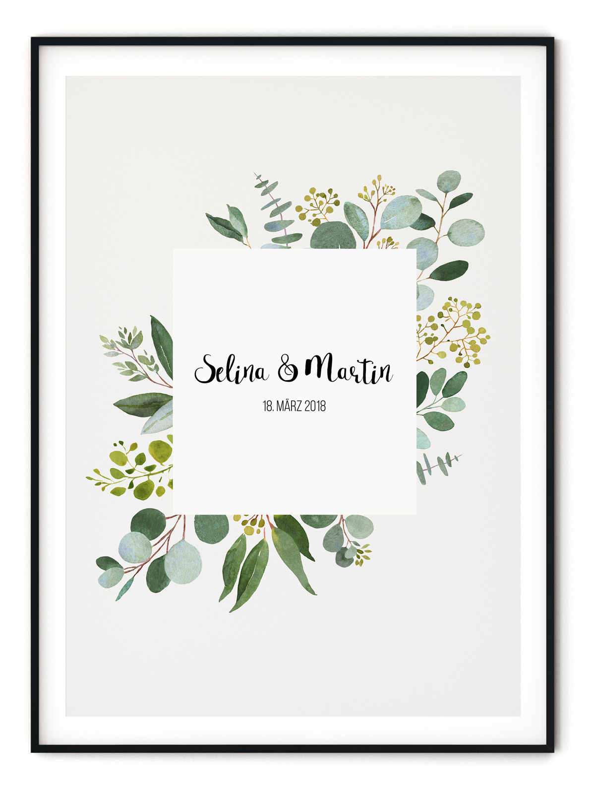 Eukalyptus Zweige - Babydecke mit Namen