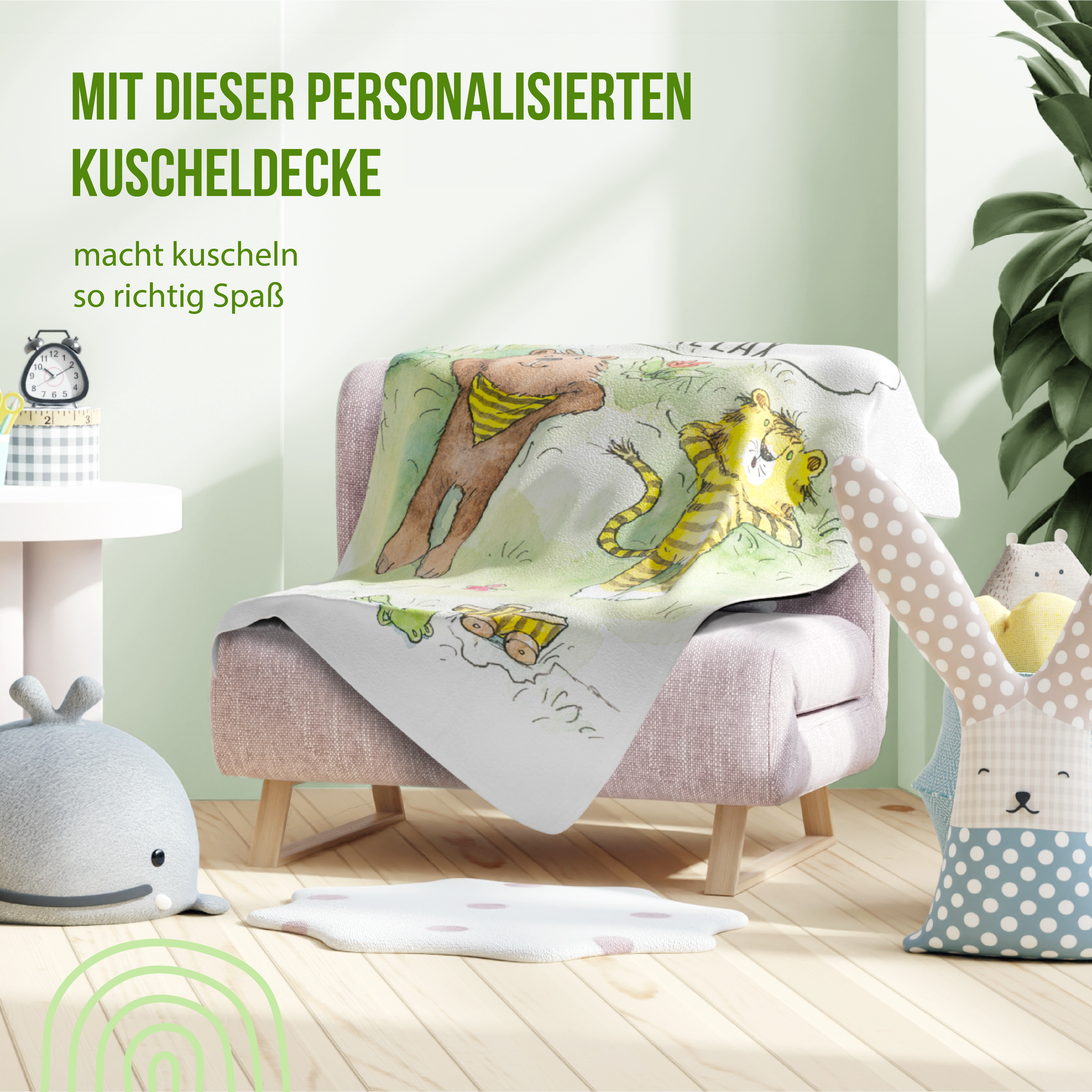 Janosch - Kuscheldecke Time to Relax - Mit Namen oder Text personalisierbar