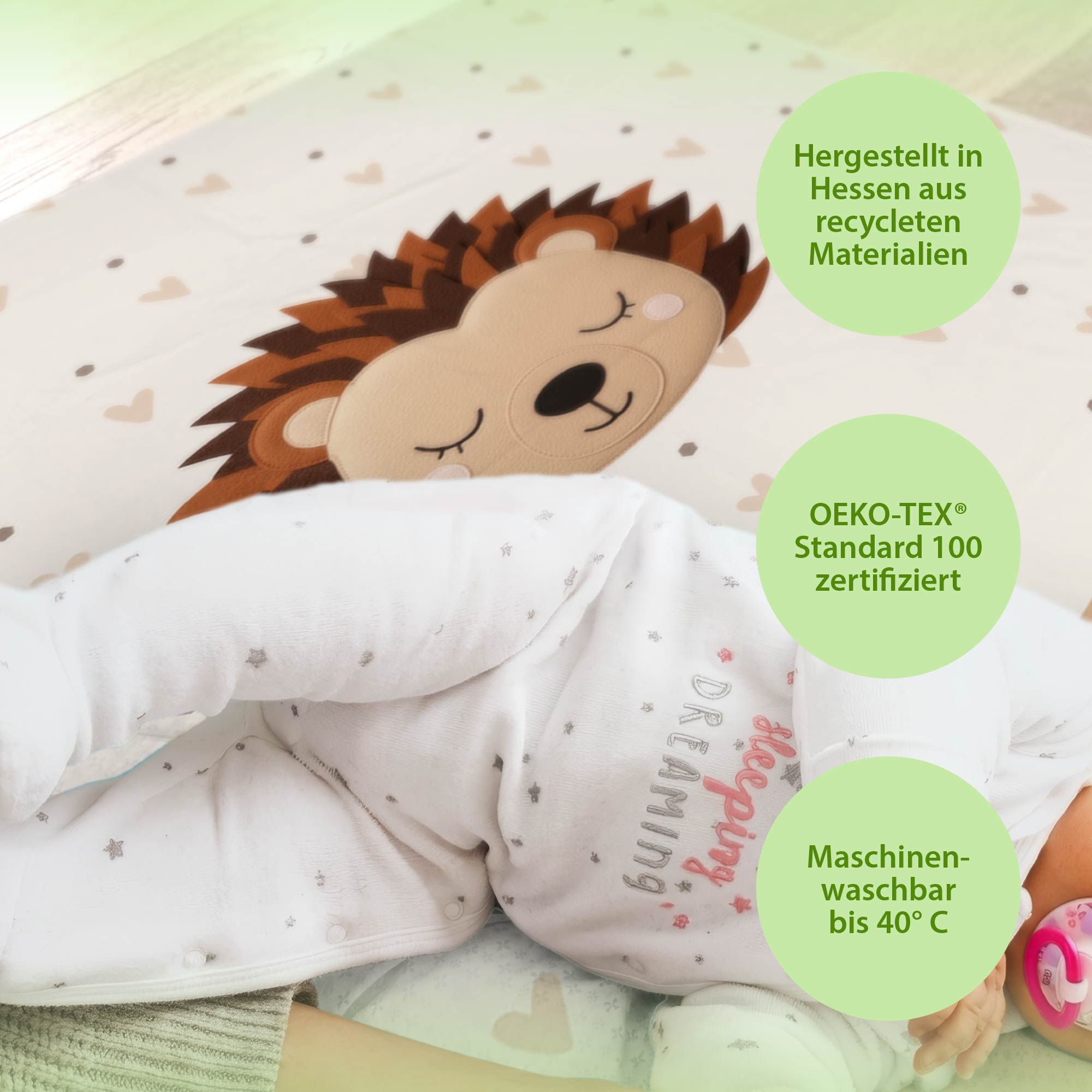 Kuscheldecke - Schlummer-Igel- Mit Namen personalisierbar