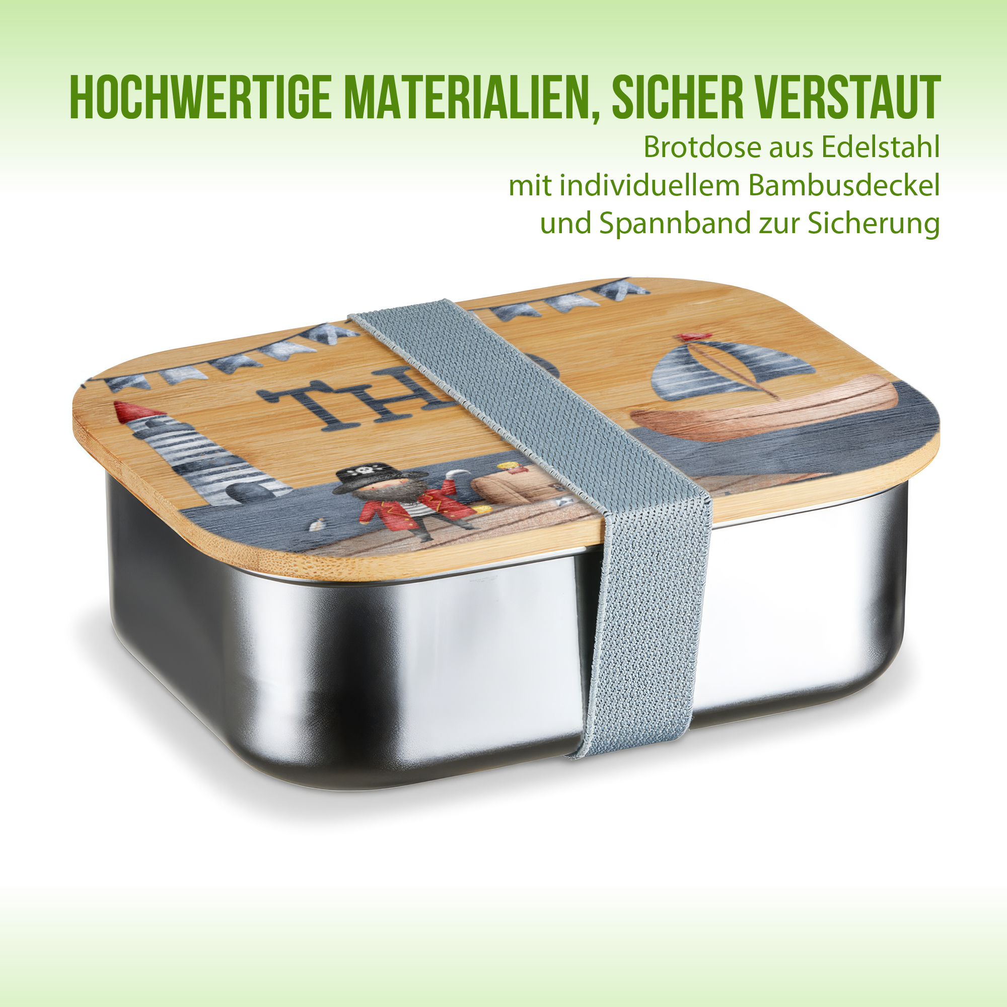 Brotdose - Piratenschiff - Mit Namen personalisierbar