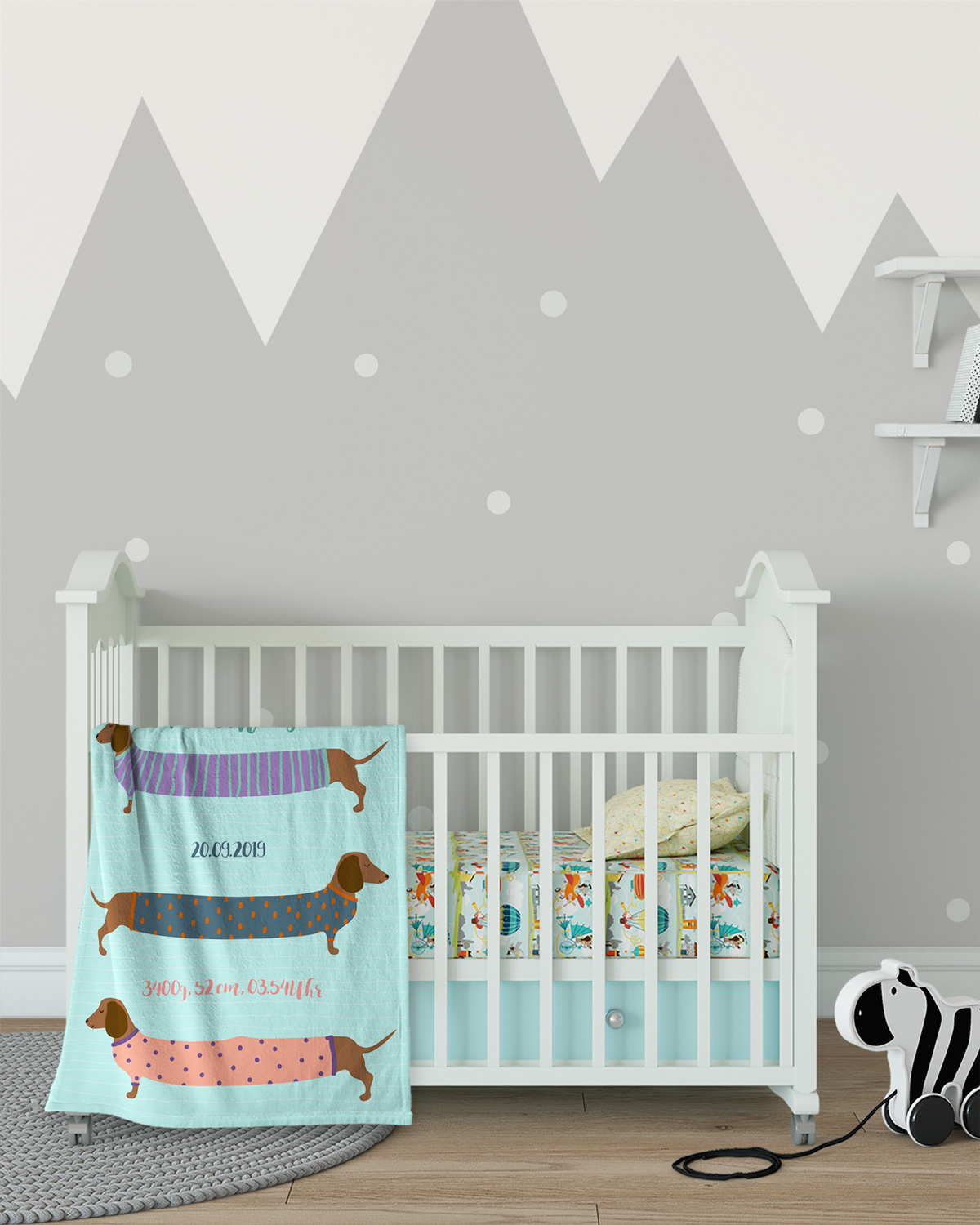 Sausage dog - Babydecke mit Namen