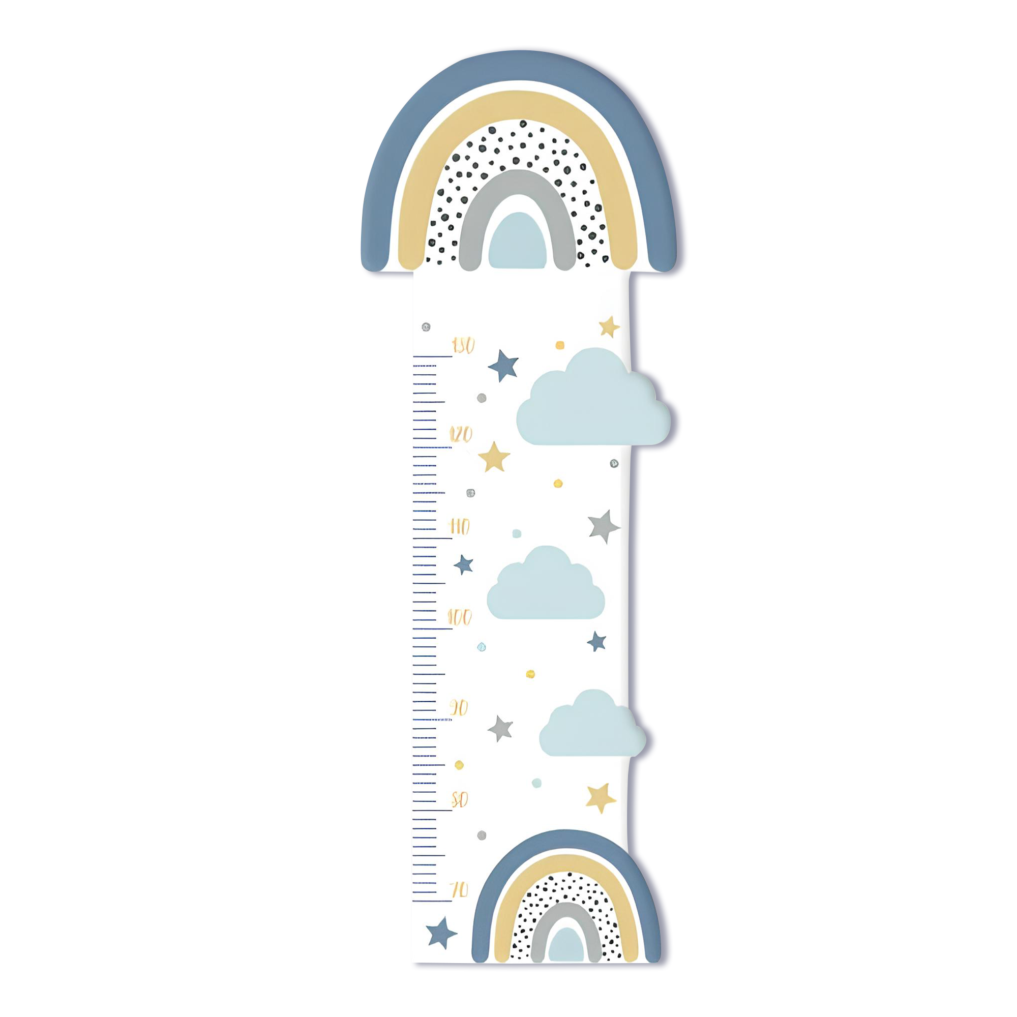 Messlatte für Kinder personalisiert mit Namen und eigenen Texten - Design Regenbogen Sternchen
