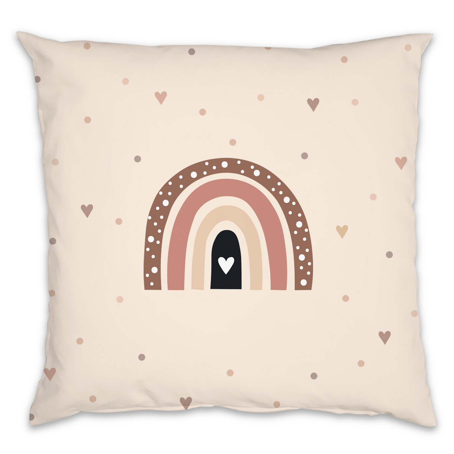 Regenbogen Herzchen - Kinderkissen mit Namen