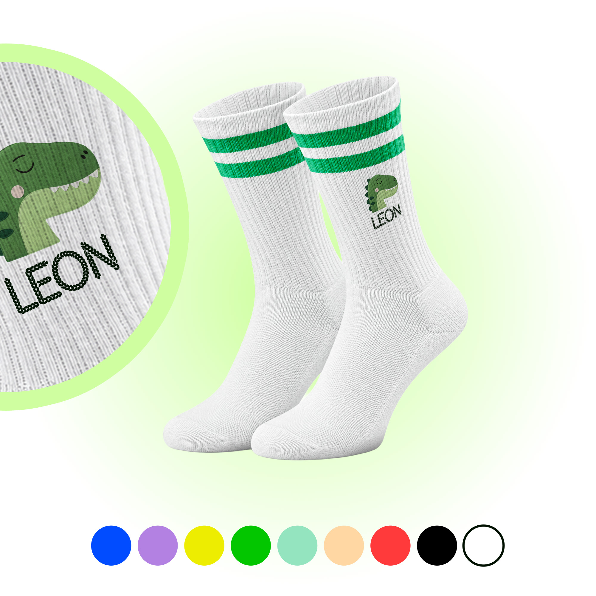 Schlummer Socke - Dino - Personalisiert mit Namen