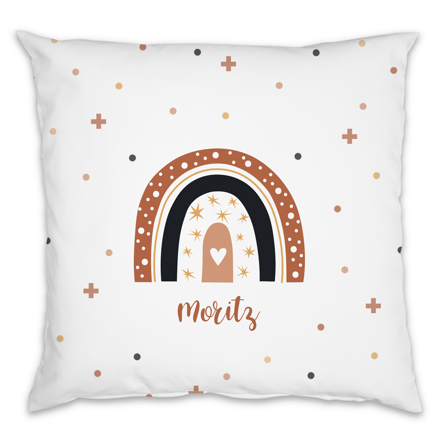 Regenbogen Kreuze - Kinderkissen mit Namen