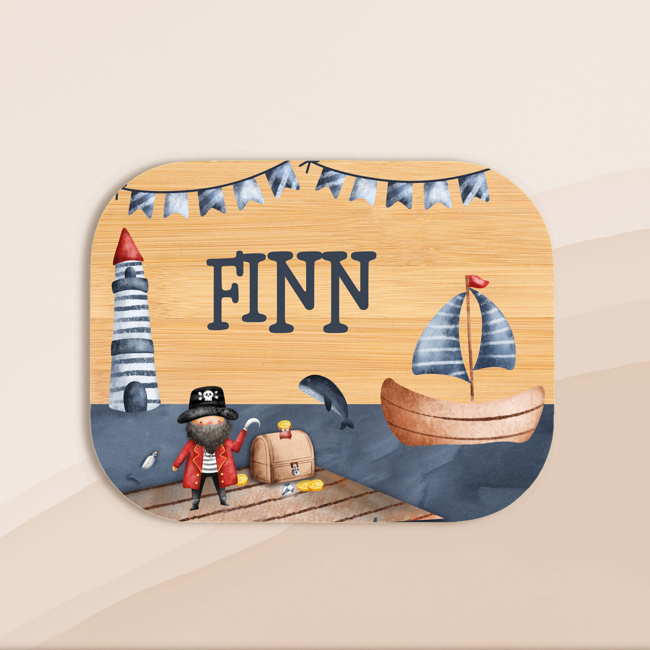 Brotdose Piratenschiff personalisiert mit Namen 