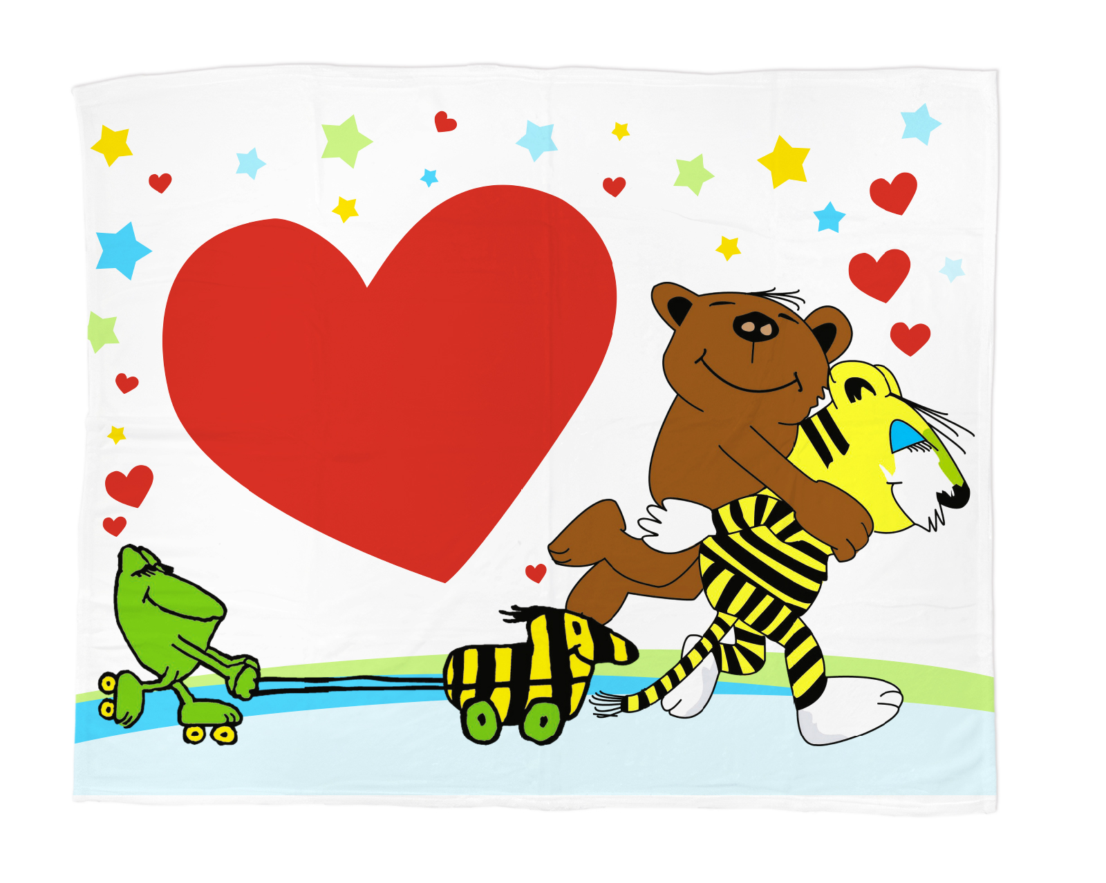 Janosch - Kuscheldecke Best Friends - Mit Namen oder Text personalisierbar