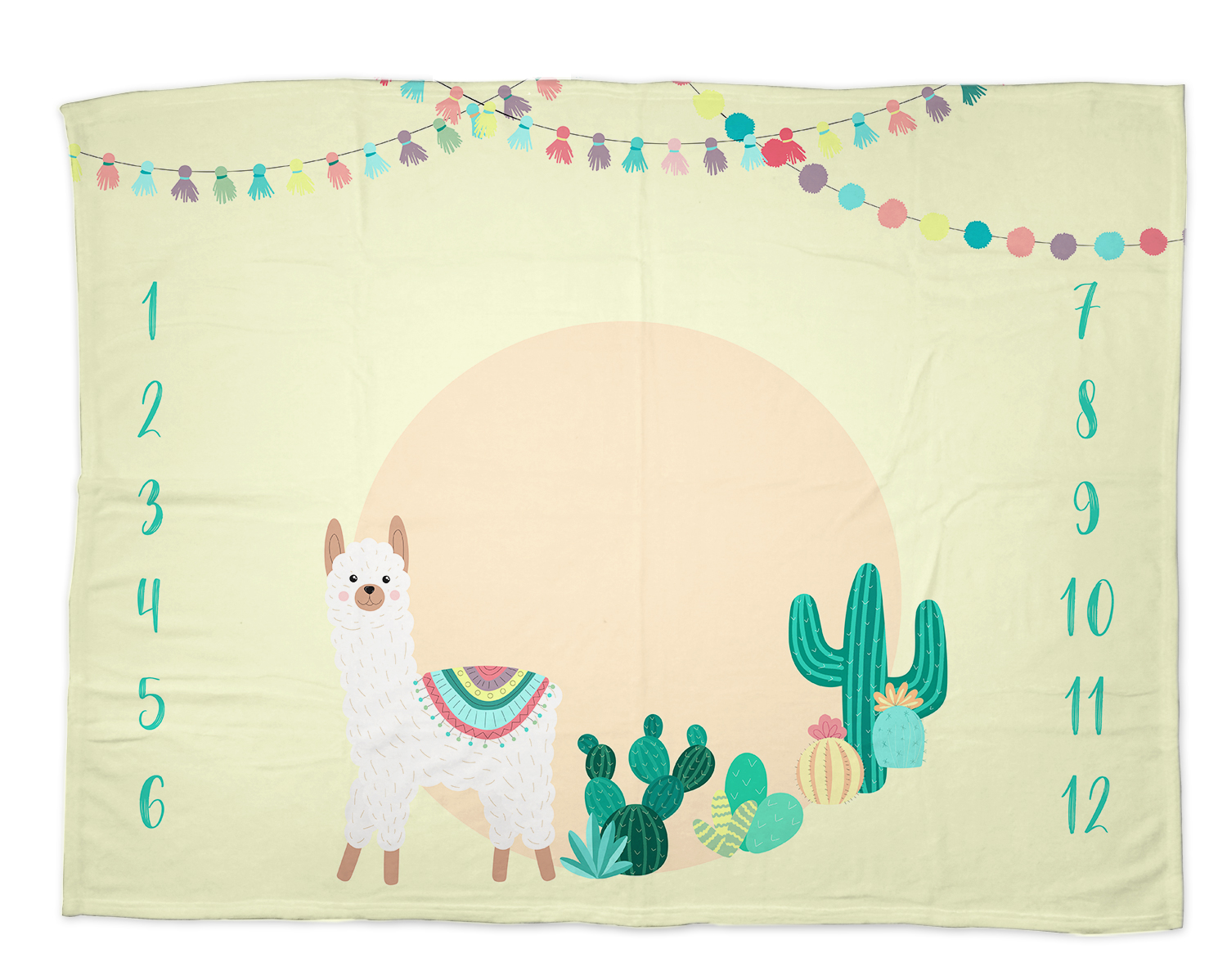 Lama party - Babydecke mit Namen