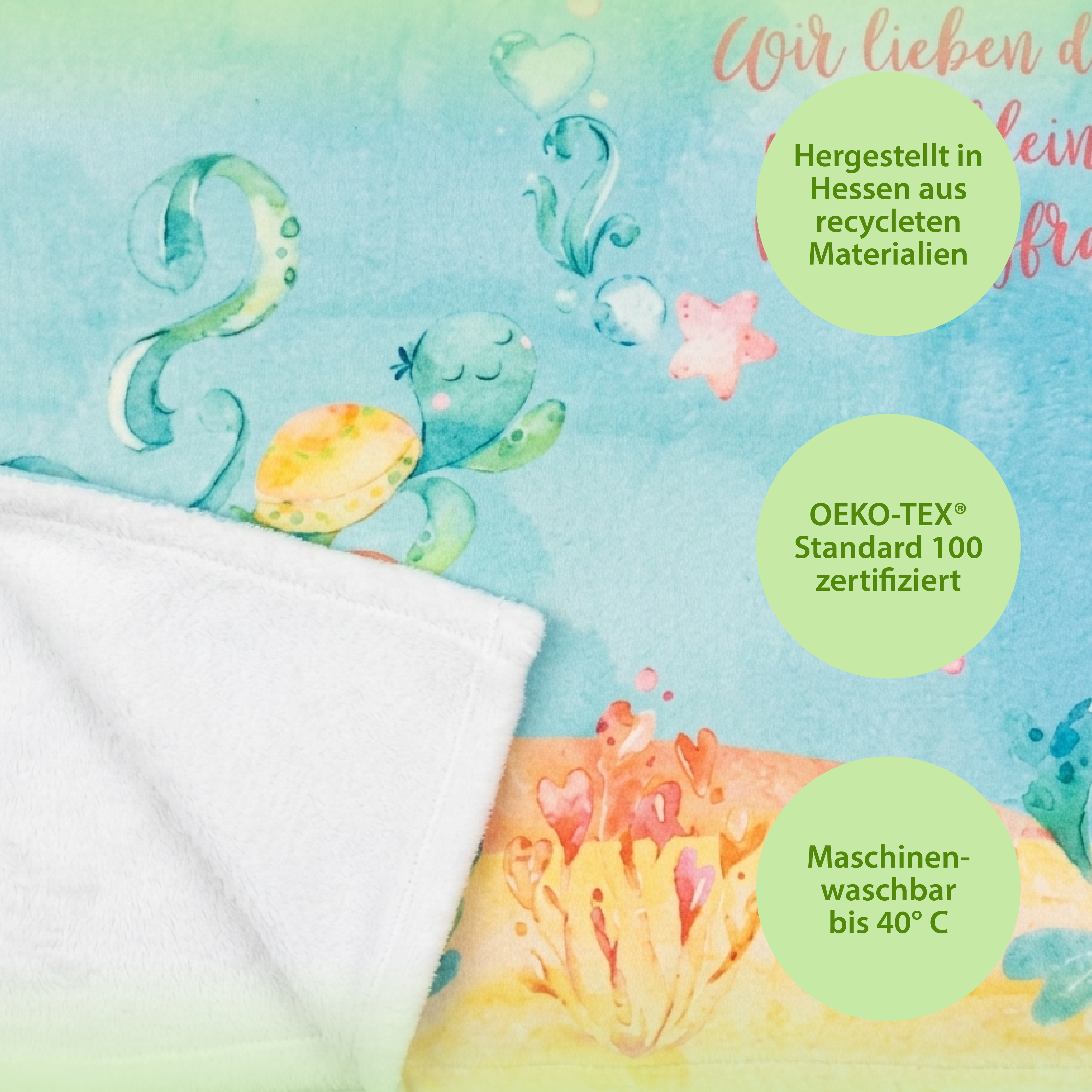 Kuscheldecke - Meerjungfrau - Mit Namen oder Text personalisierbar