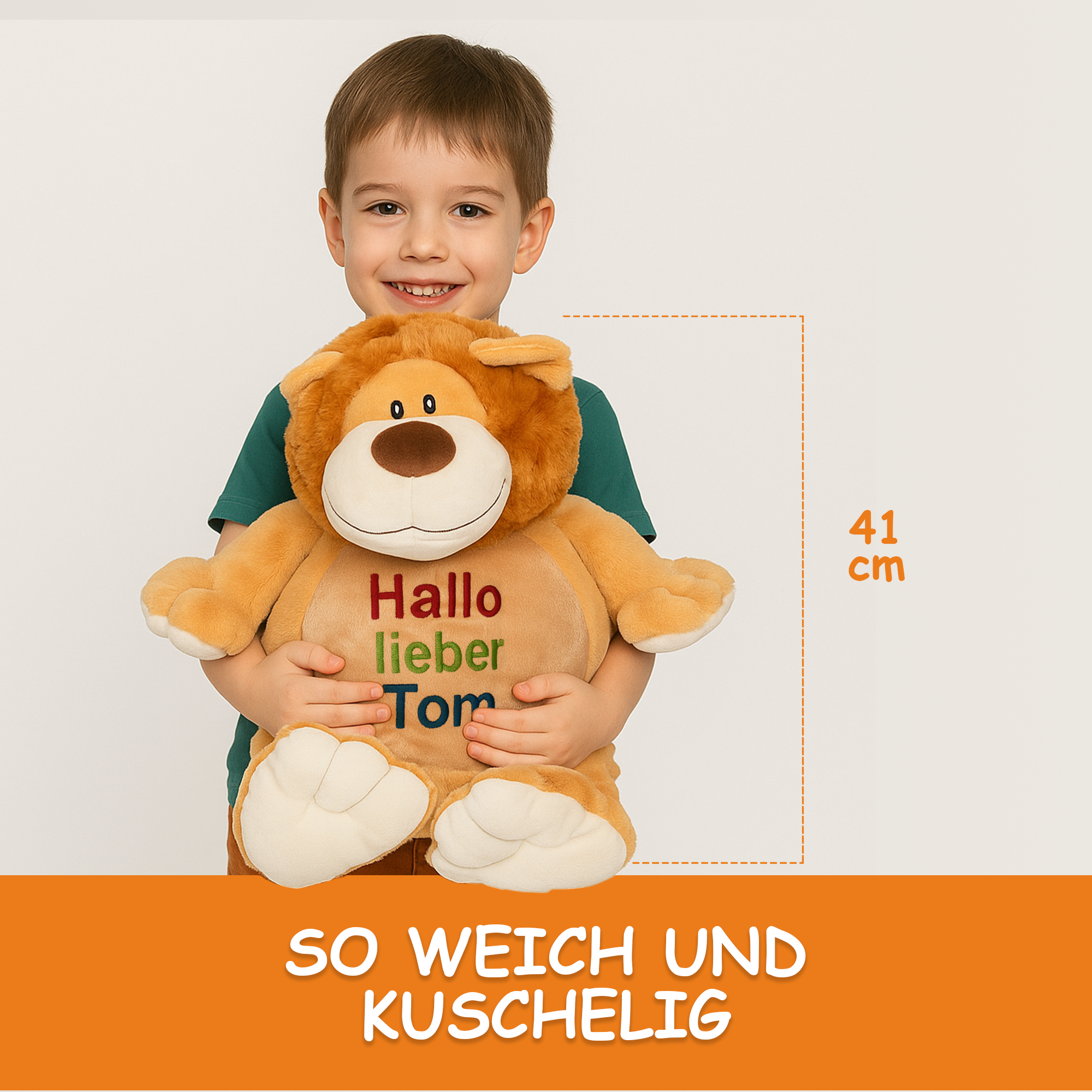 Löwe Leo mit hochwertigem Stick für eure Kleinen