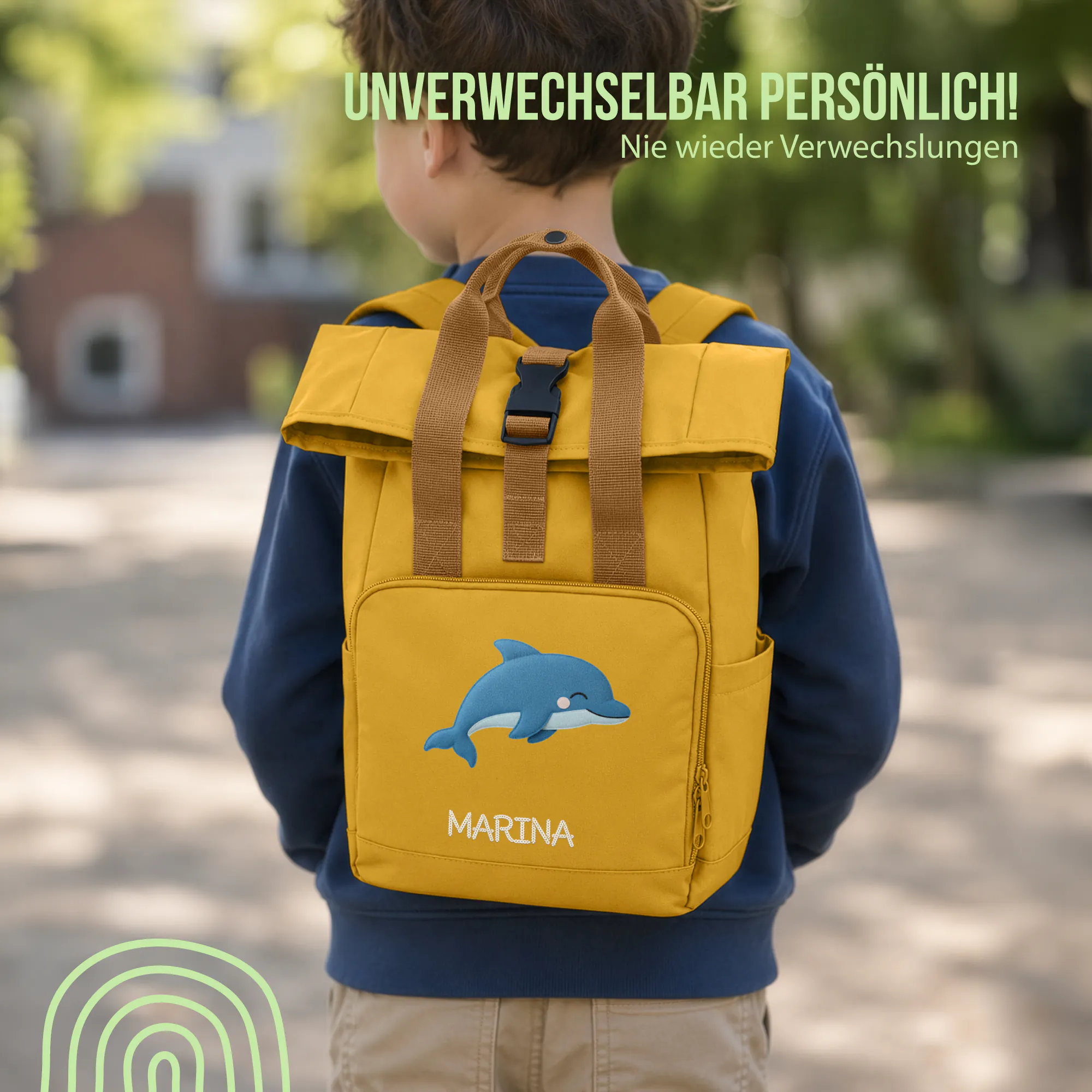 Schlummer Rucksack - Delfin - Mit Namen personalisierbar
