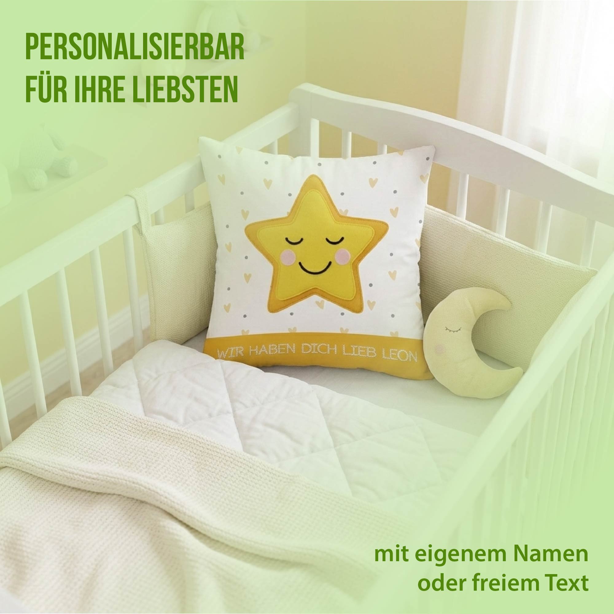 Schlummer-Kissen - Stern - Mit Namen personalisierbar