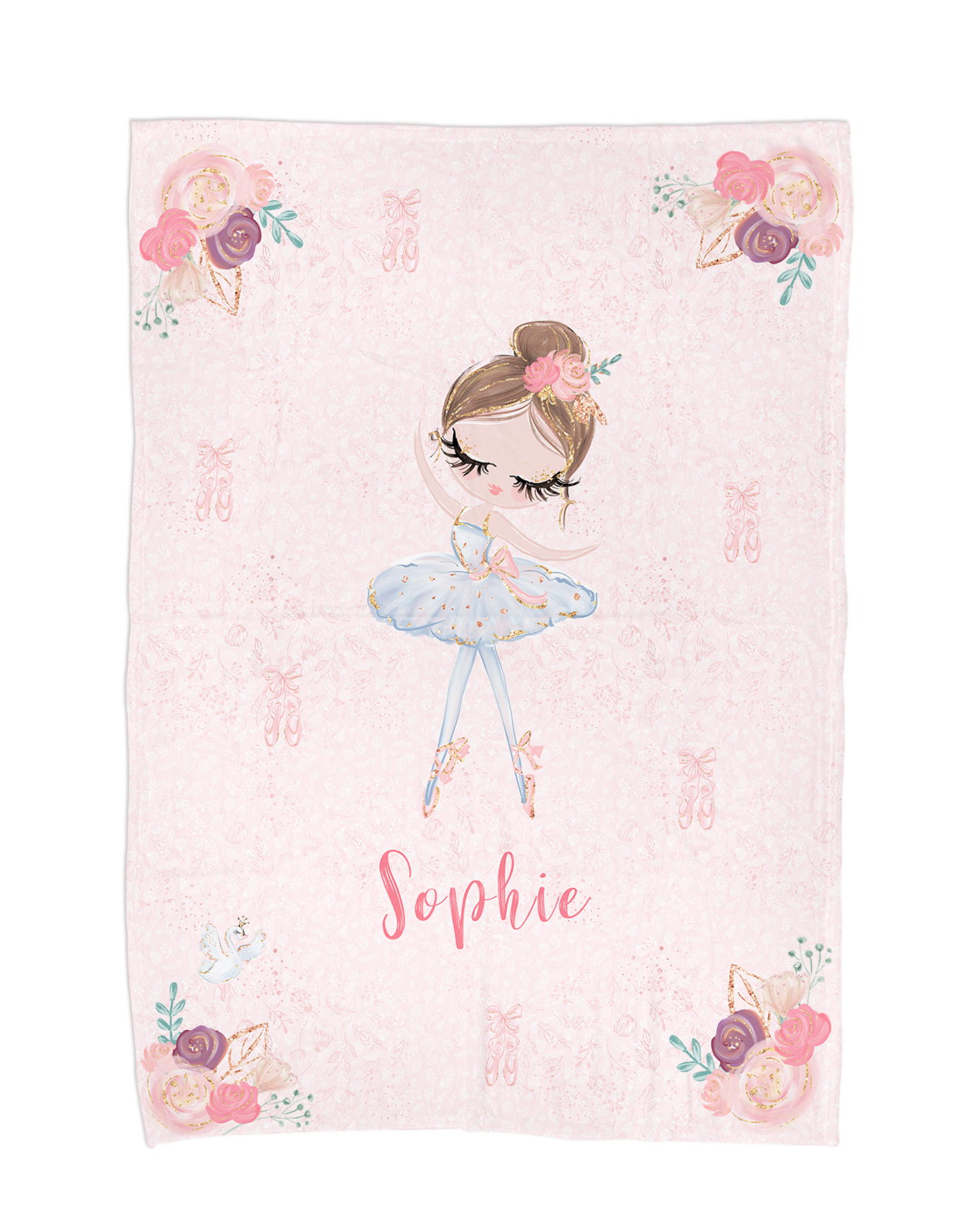 Kuscheldecke - Ballerina - Mit Namen oder Text personalisierbar