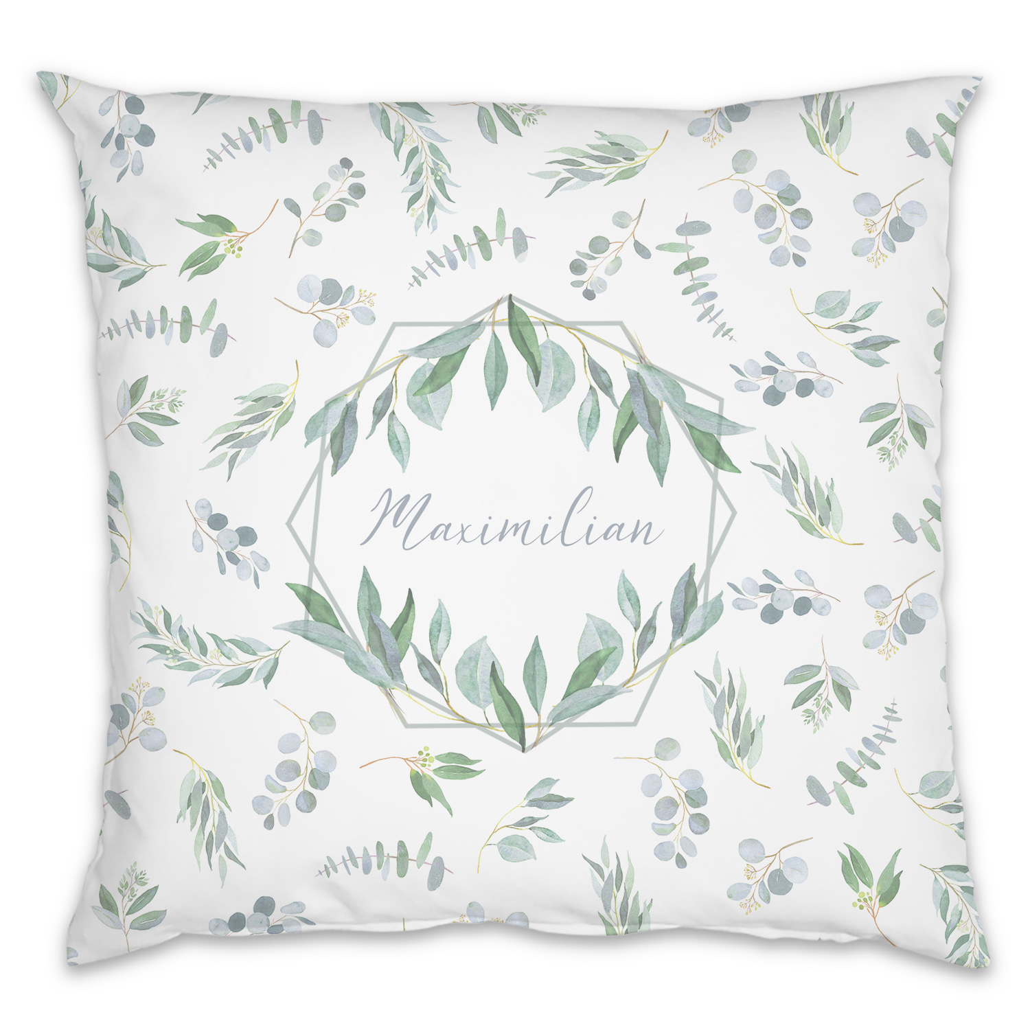 Eukalyptus Zweige - Kinderkissen mit Namen