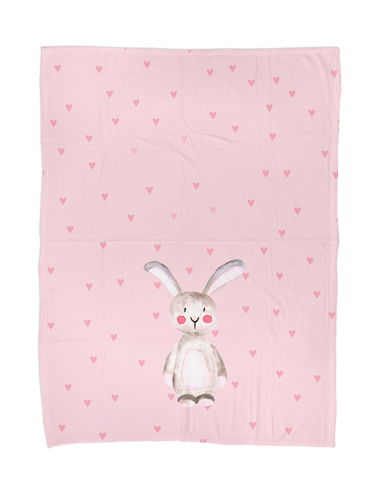 Kuscheldecke - Hase in Rosa - Mit Namen oder Text personalisierbar