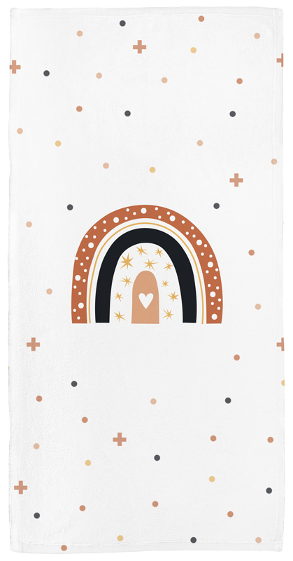 Handtuch mit Namen oder Text personalisierbar im Design Regenbogen Sternchen in drei Größen