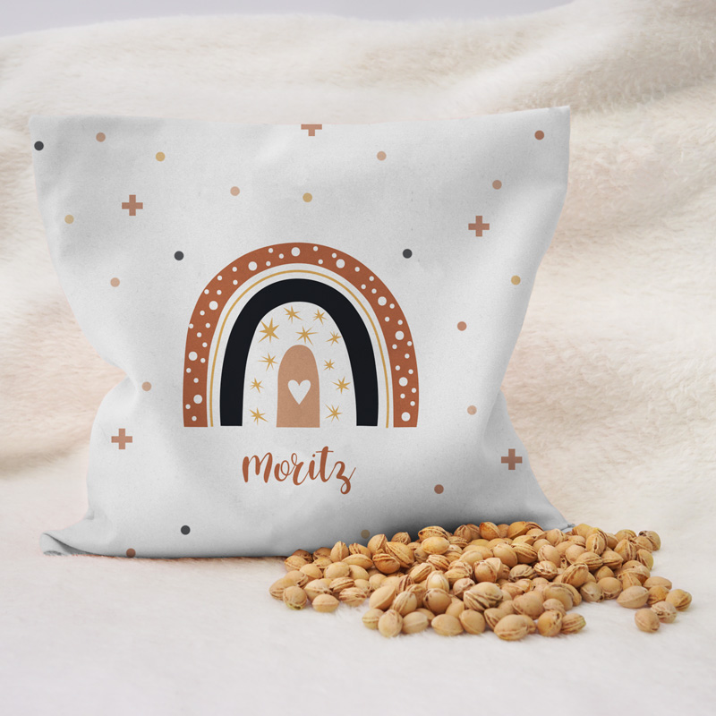Regenbogen Kreuze - Kirschkernkissen mit Namen