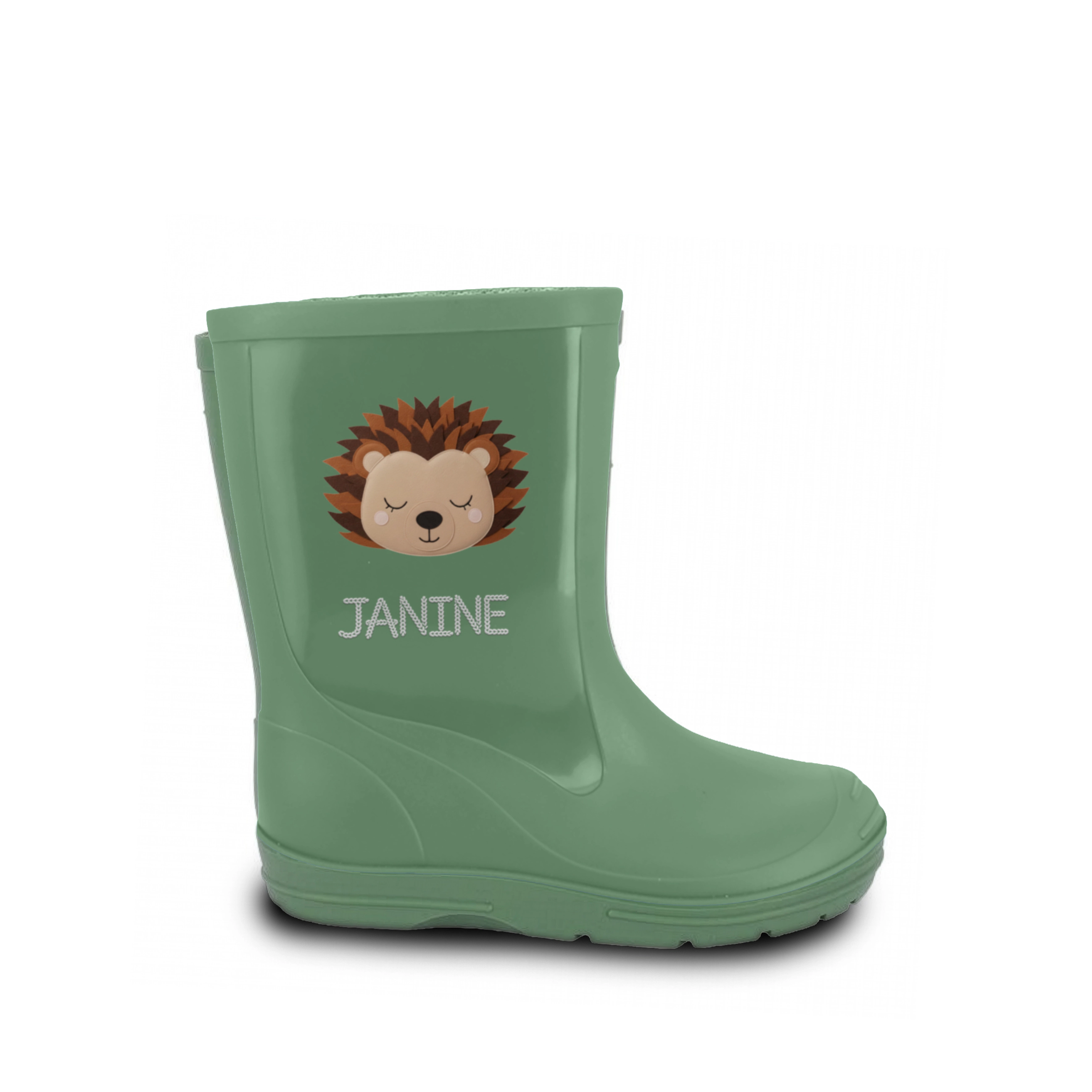 Personalisierte Gummistiefel mit Schlummer-Igel