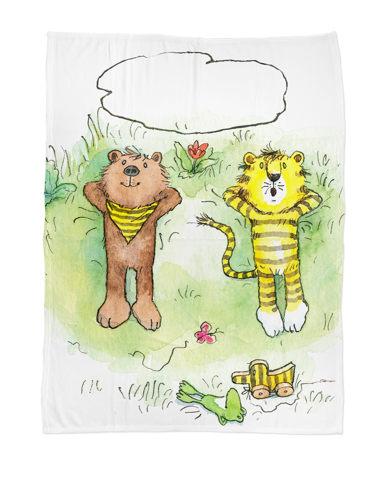Janosch - Time to Relax - Kuscheldecke mit Text Personalisieren | 100x75 cm 