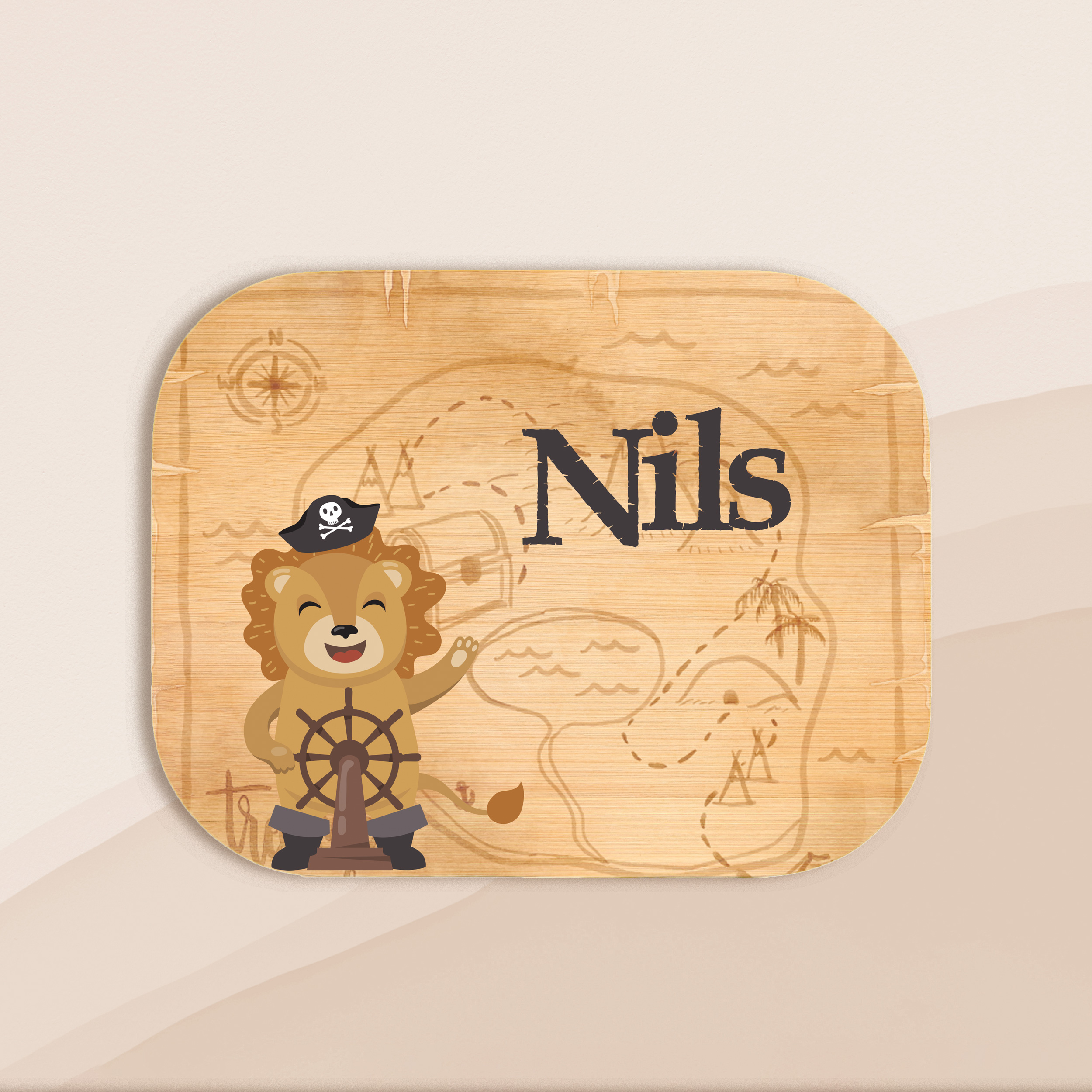 Brotdose personalisiert mit Namen - Piratenlöwe