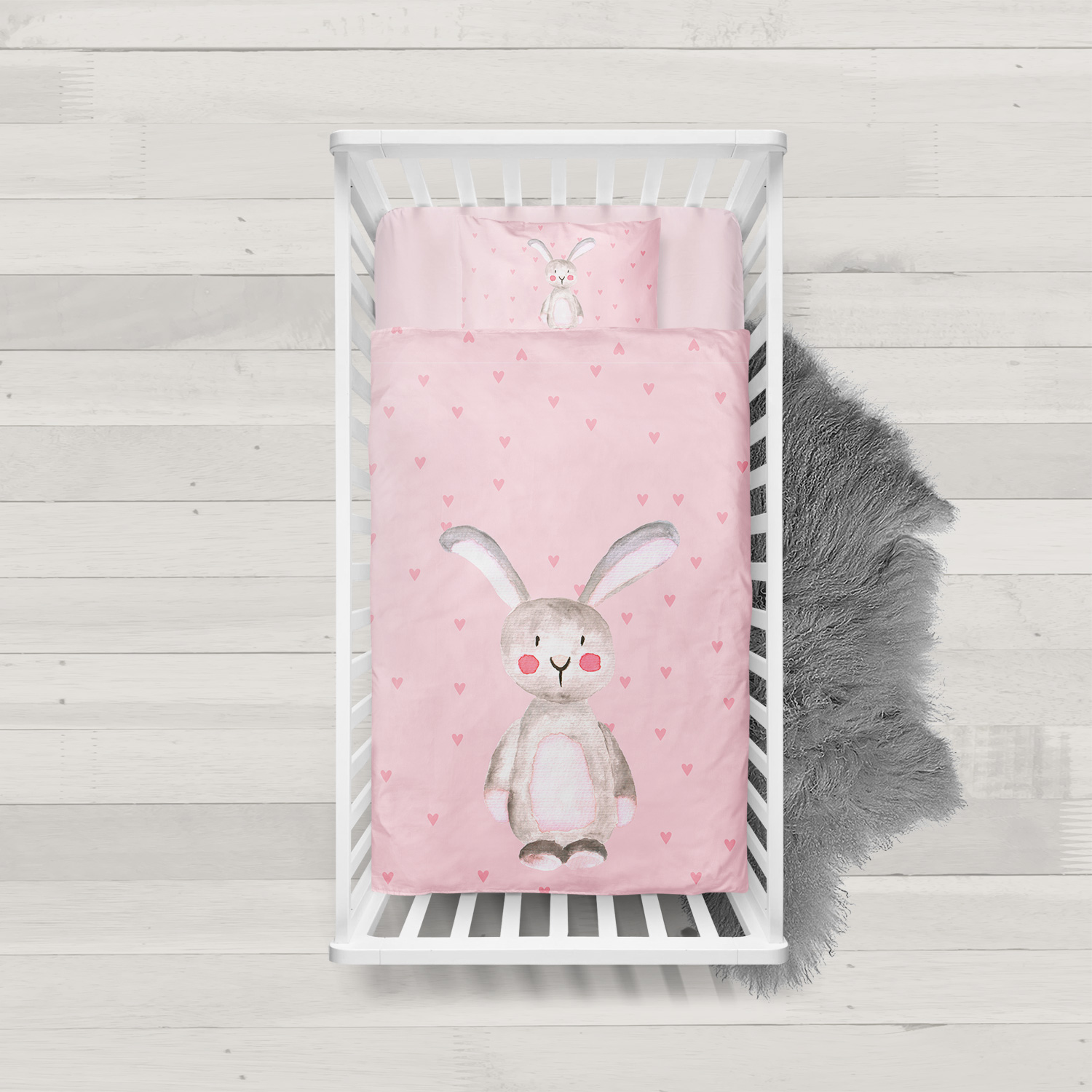 Hase - Kinder-Bettdeckenbezug mit Namen