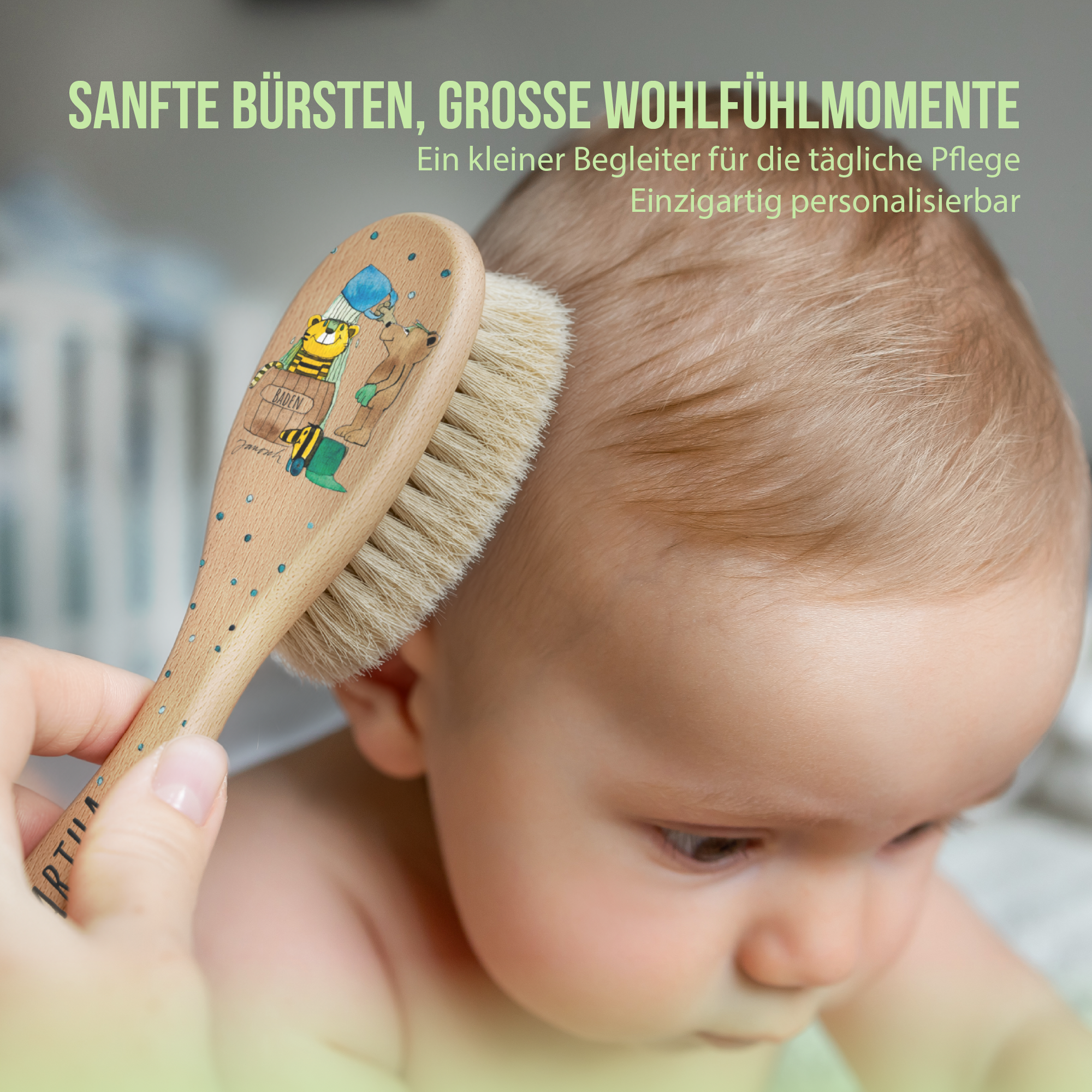 Janosch - Babybürste Sauna - Mit Namen personalisierbar