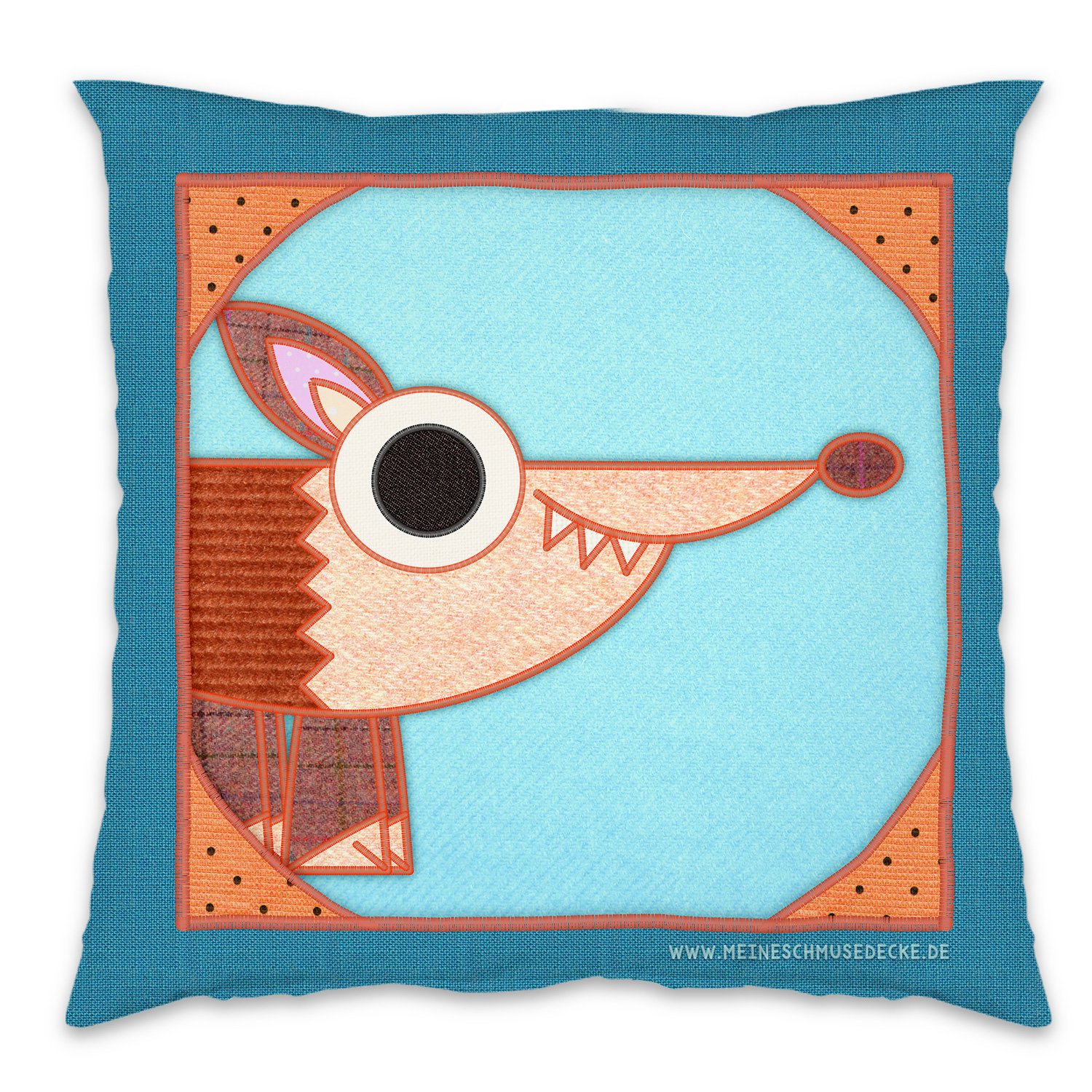 Kissen 50 x 50 cm - Design Meine Schmusedecke Fuchs (+ Namen)