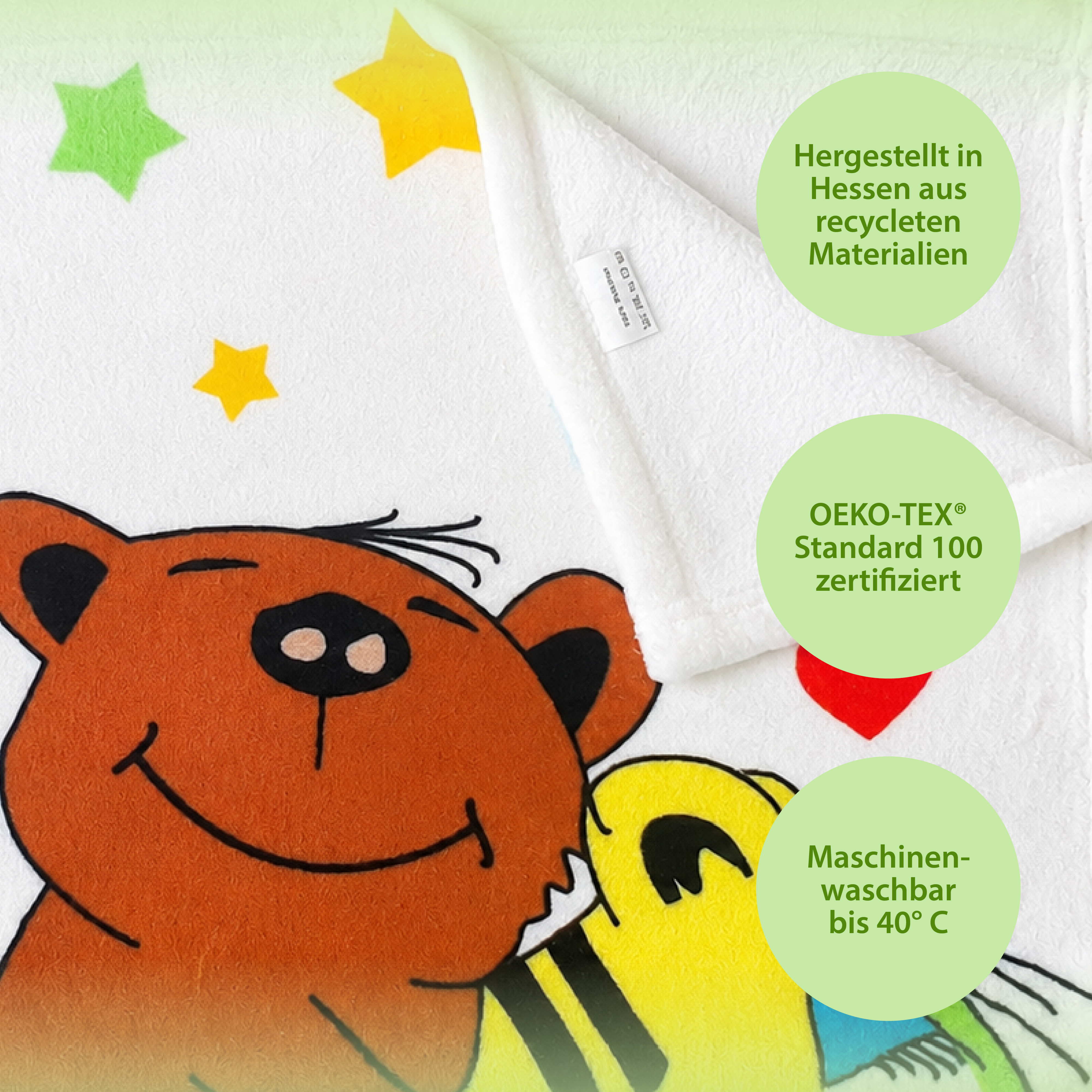 Janosch - Kuscheldecke Best Friends - Mit Namen oder Text personalisierbar