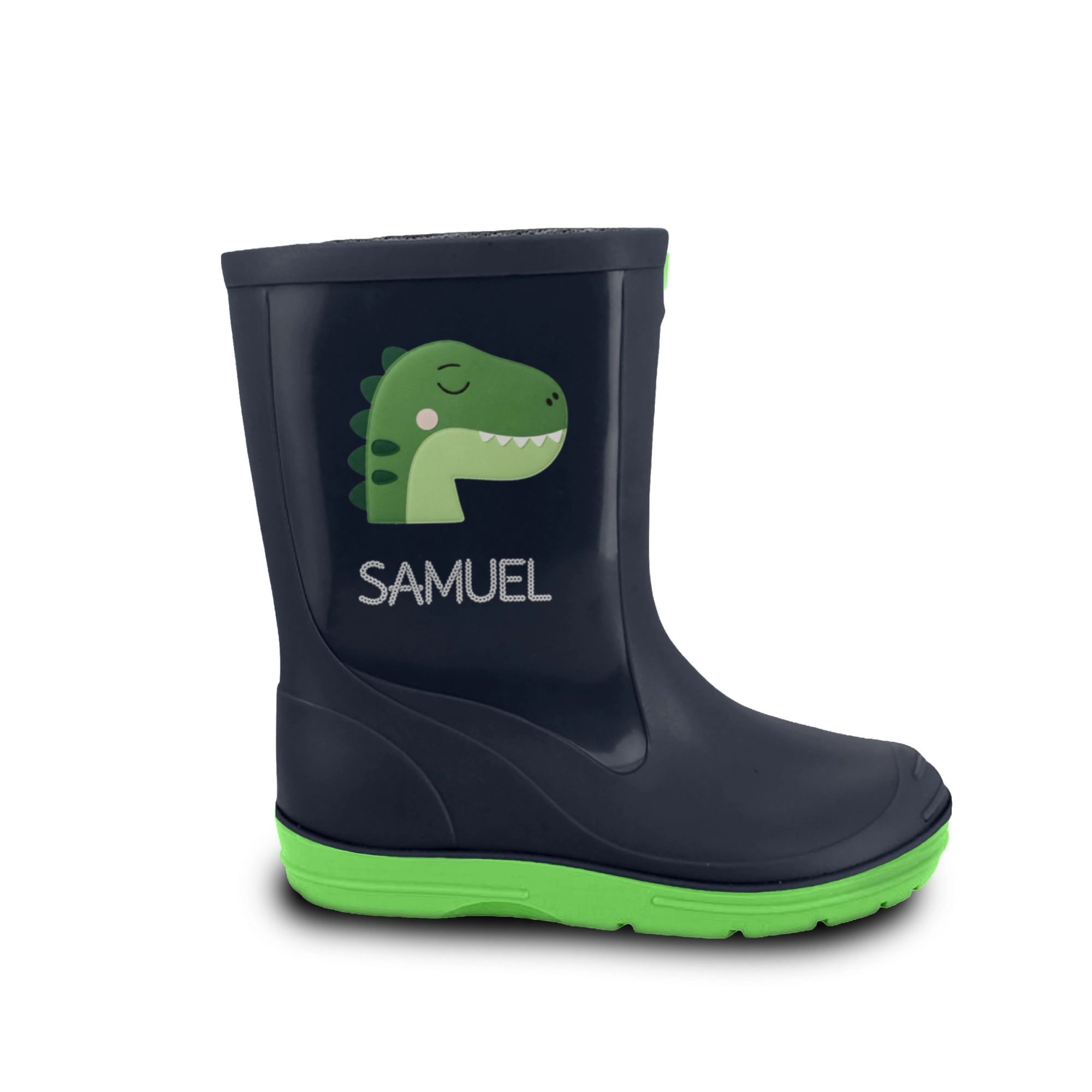 Personalisierte Gummistiefel mit Schlummer-Dino