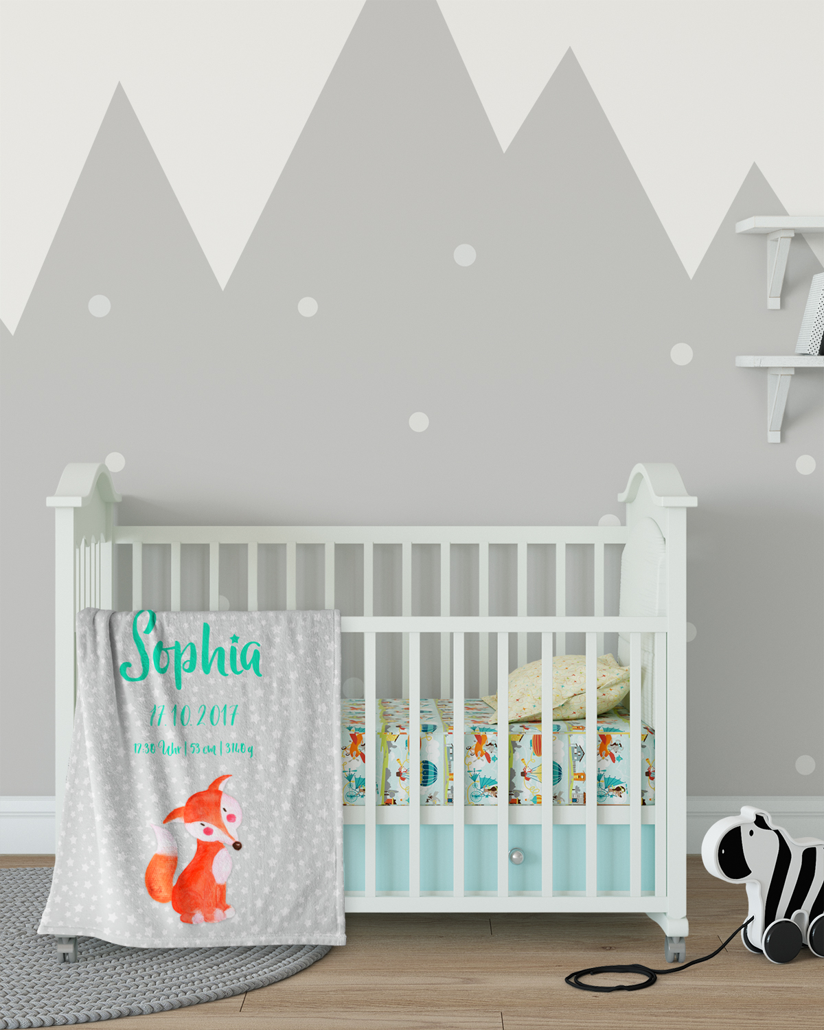 Fuchs - Babydecke mit Namen