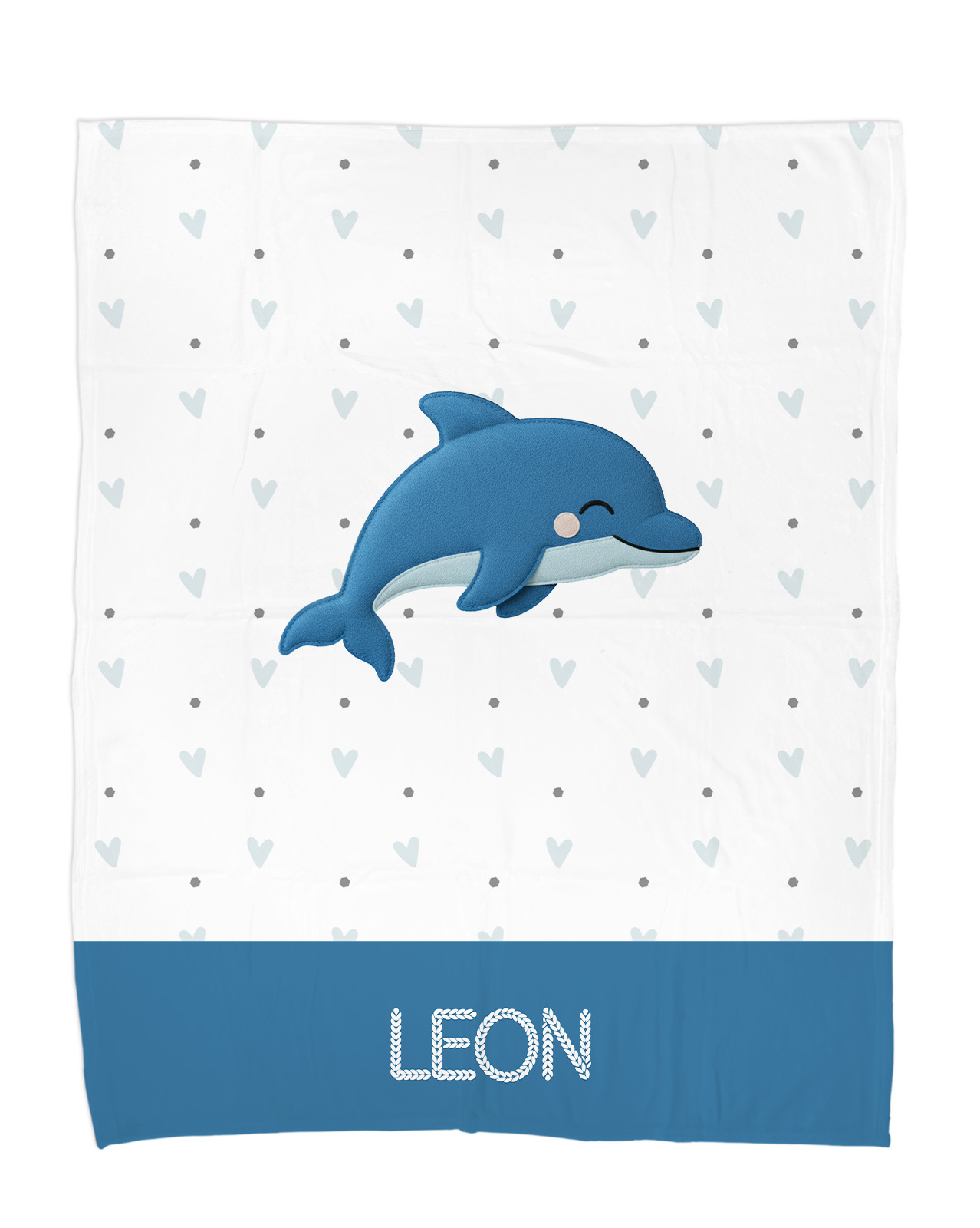 Kuscheldecke - Schlummer-Delfin - Mit Namen personalisierbar