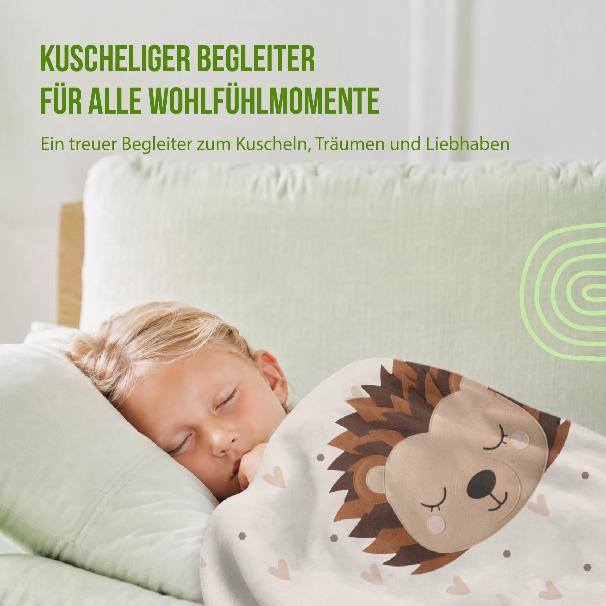 Kuscheldecke - Schlummer-Igel- Mit Namen personalisierbar