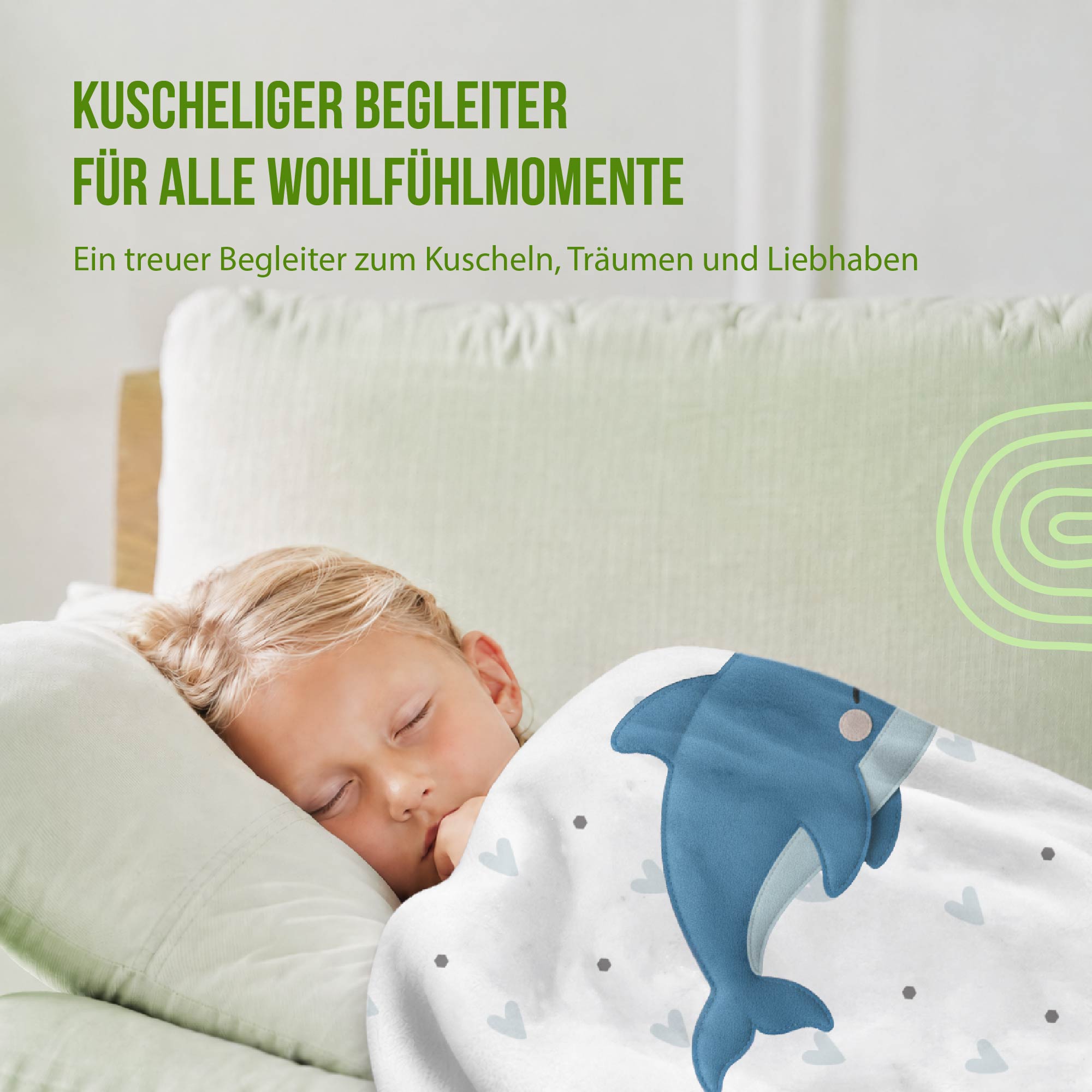Kuscheldecke - Schlummer-Delfin - Mit Namen personalisierbar