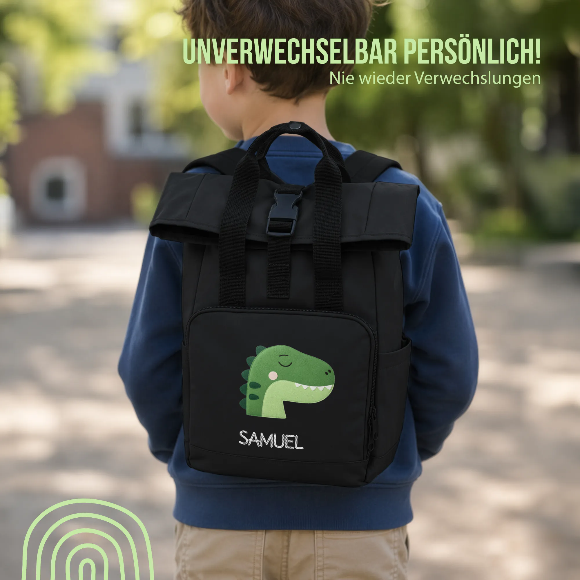 Schlummer Rucksack - Dino - Mit Namen personalisierbar