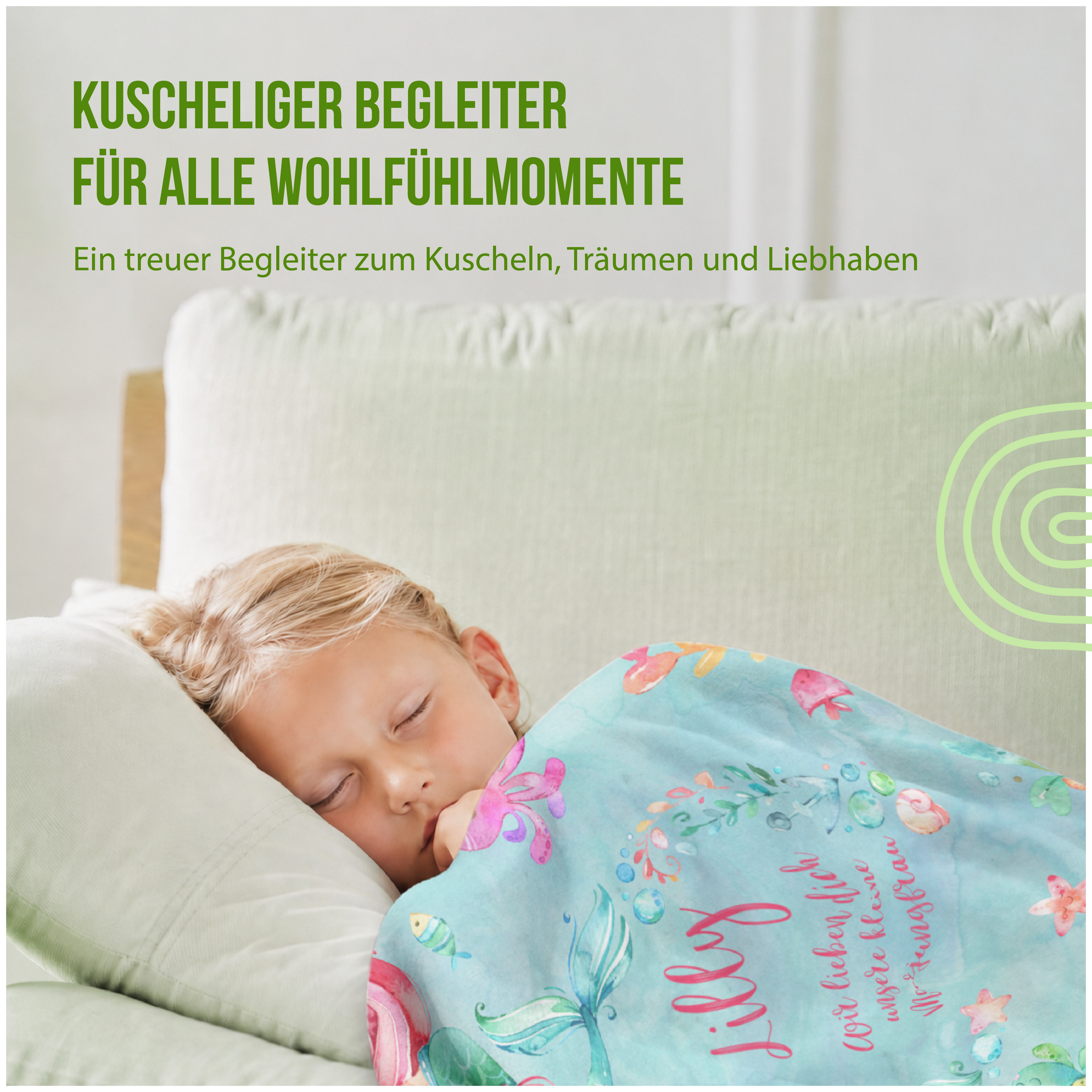Kuscheldecke - Meerjungfrau - Mit Namen oder Text personalisierbar