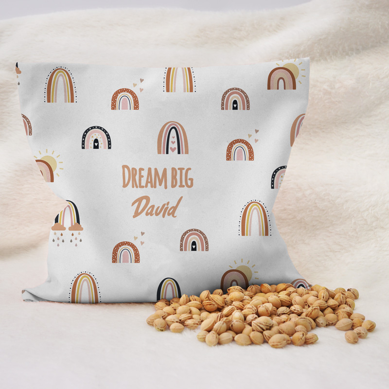 Regenbogenmuster - Kirschkernkissen mit Namen