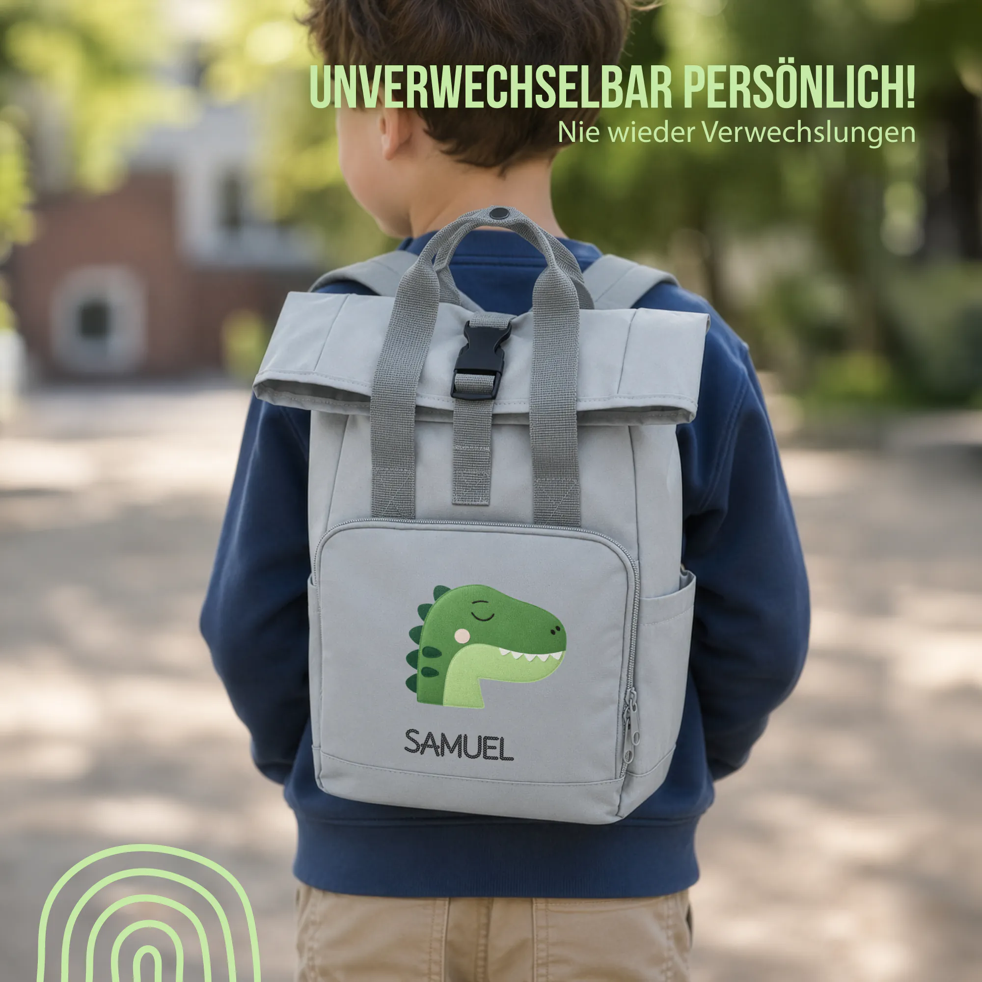 Schlummer Rucksack - Dino - Mit Namen personalisierbar