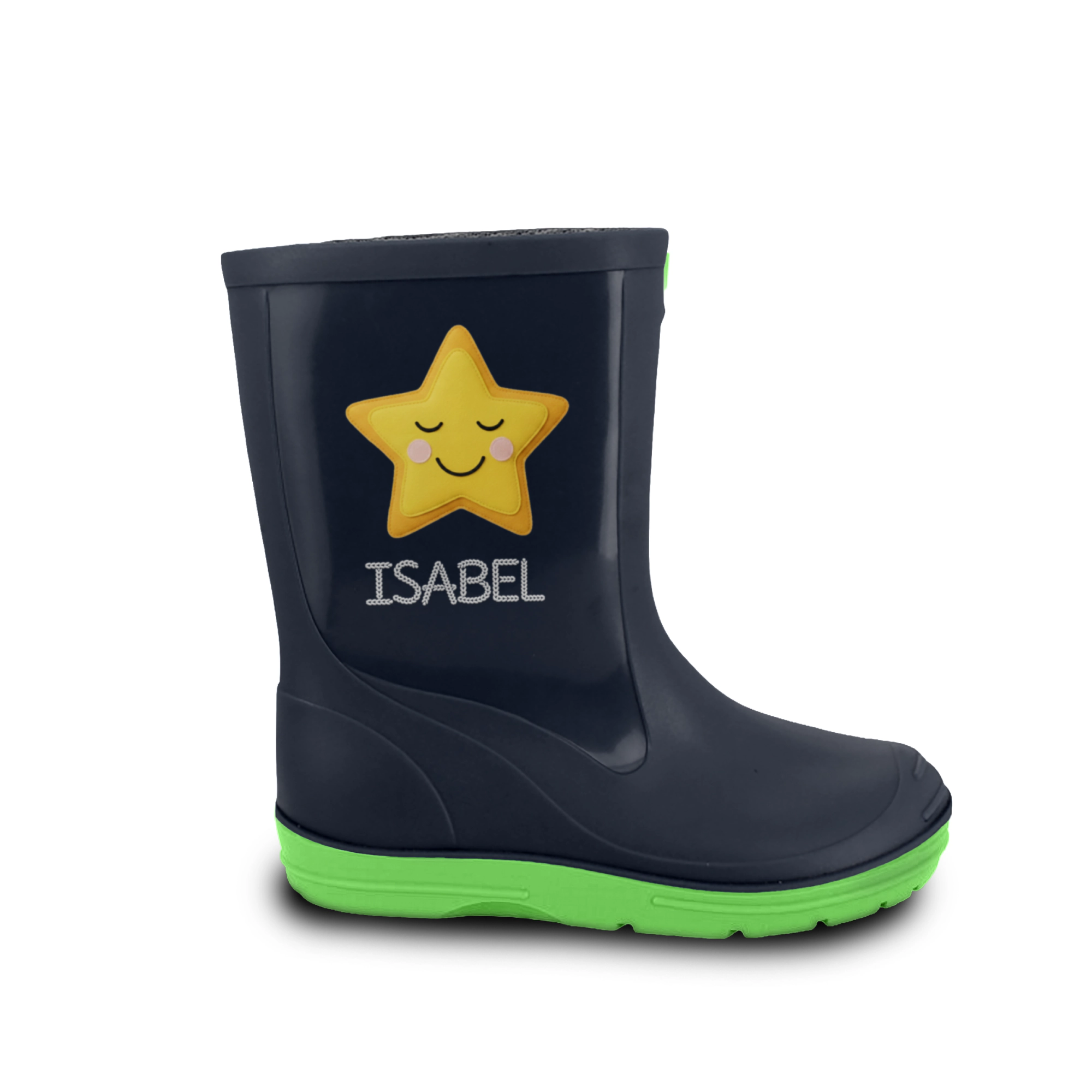 Personalisierte Gummistiefel mit Schlummer-Stern