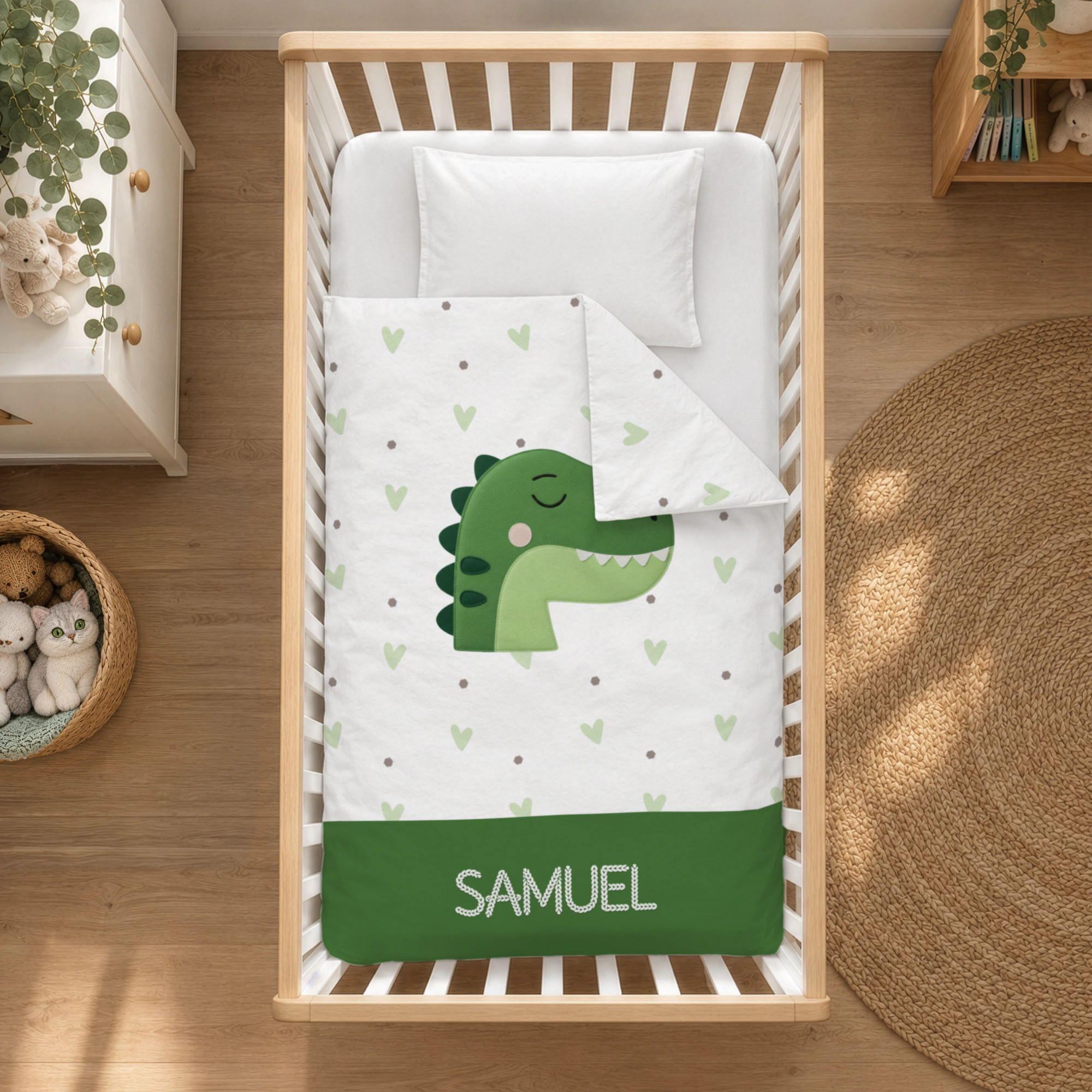 Schlummer Bettwäsche mit Namen | 100x135 cm | Kuschelweiche Bettwäsche mit süßen Tiermotiven | OEKO-TEX® | Handgefertigt in Deutschland