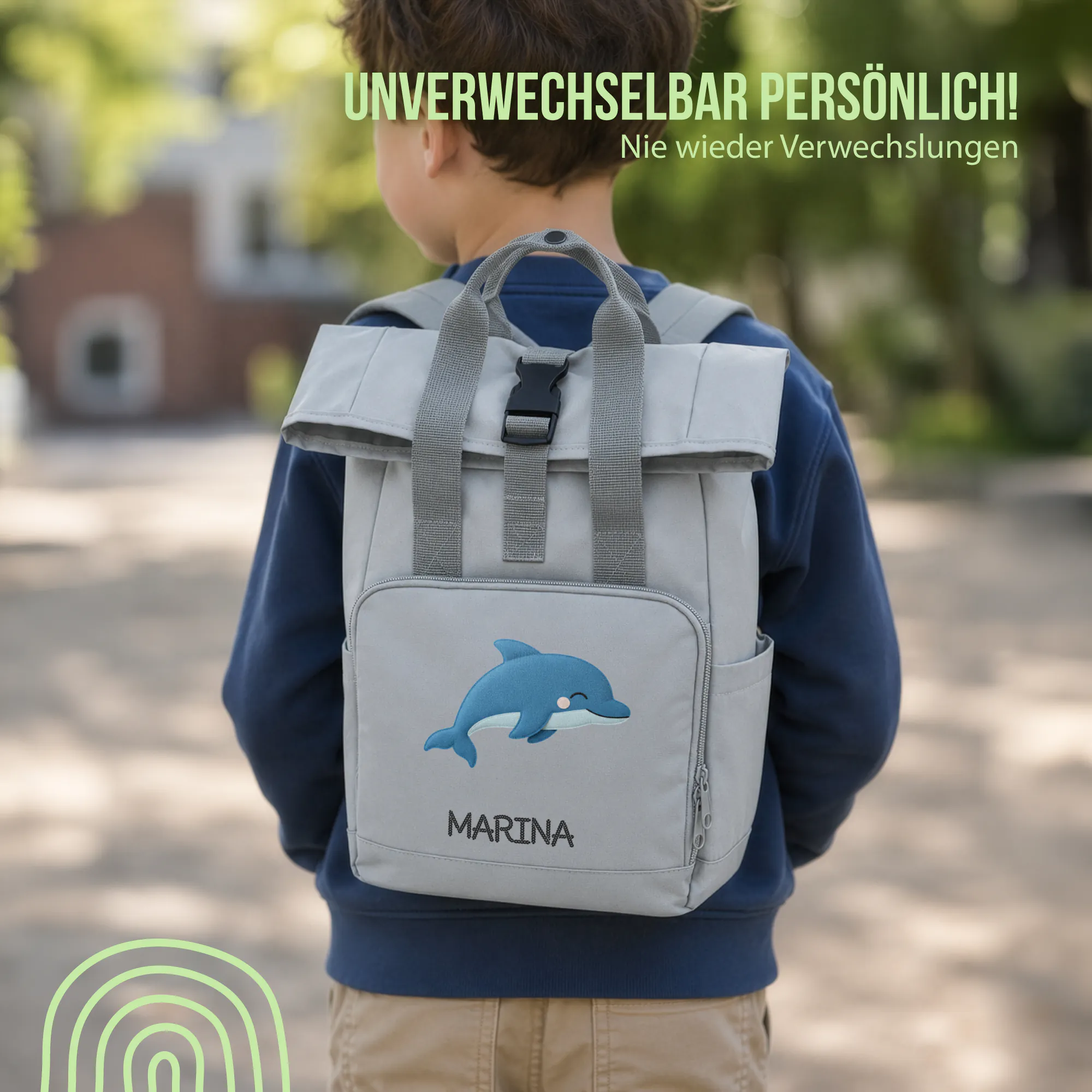 Schlummer Rucksack - Delfin - Mit Namen personalisierbar